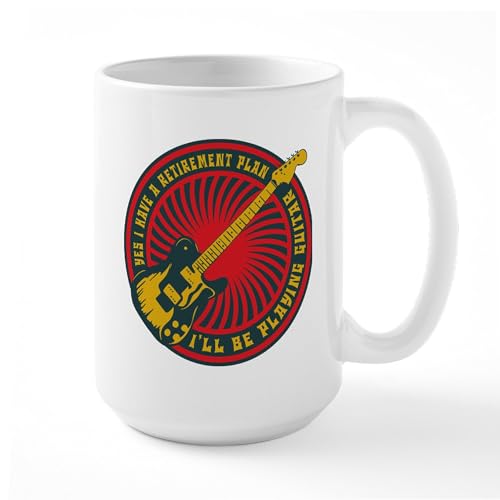 White - Guitar Retirement Plan 15 Oz Ceramic Mug
