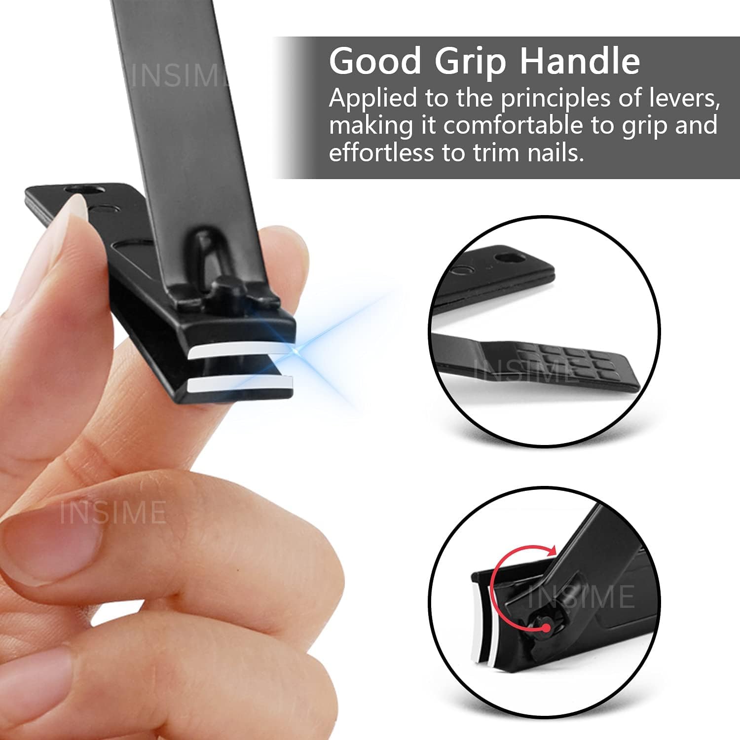 INSIME Professional Nail Clipper Set - Stainless Steel Toe & Finger Nail Clippers for Men & Women - Perfect for Home, Travel & Pedicure Care