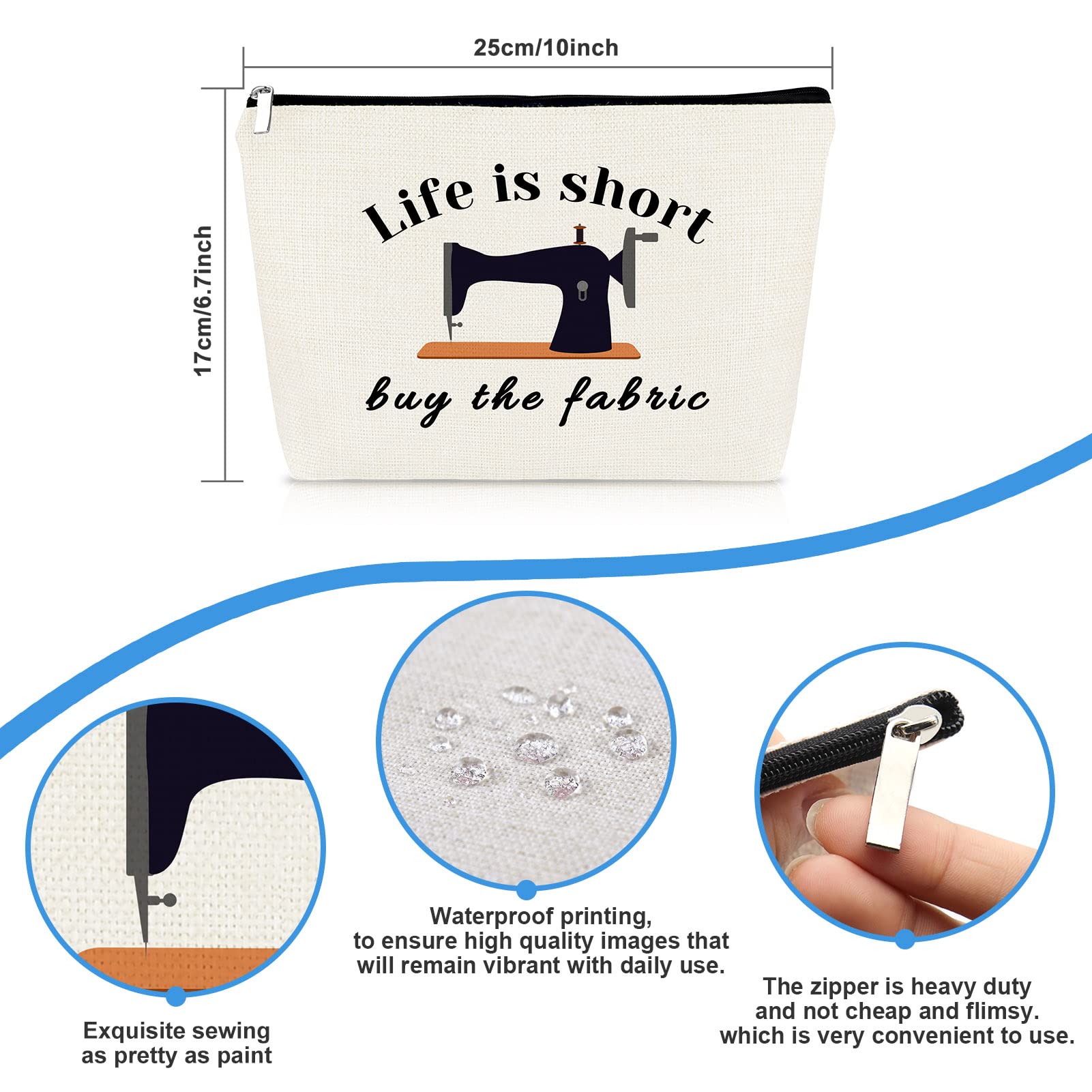 Funny Sewing-Themed Makeup Bag - Perfect Gift for Seamstresses, Quilters, Moms & Grandmas - Great for Birthdays, Christmas & Cosmetics Storage - Ideal Sewing Lover's Gift for Women