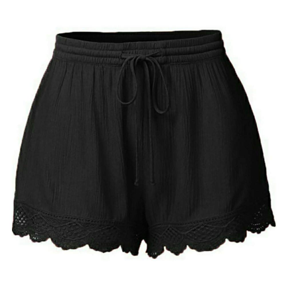 WOCACHI Plus Size Lace Shorts - Yoga Sport Pants for Women | Summer Casual Wear