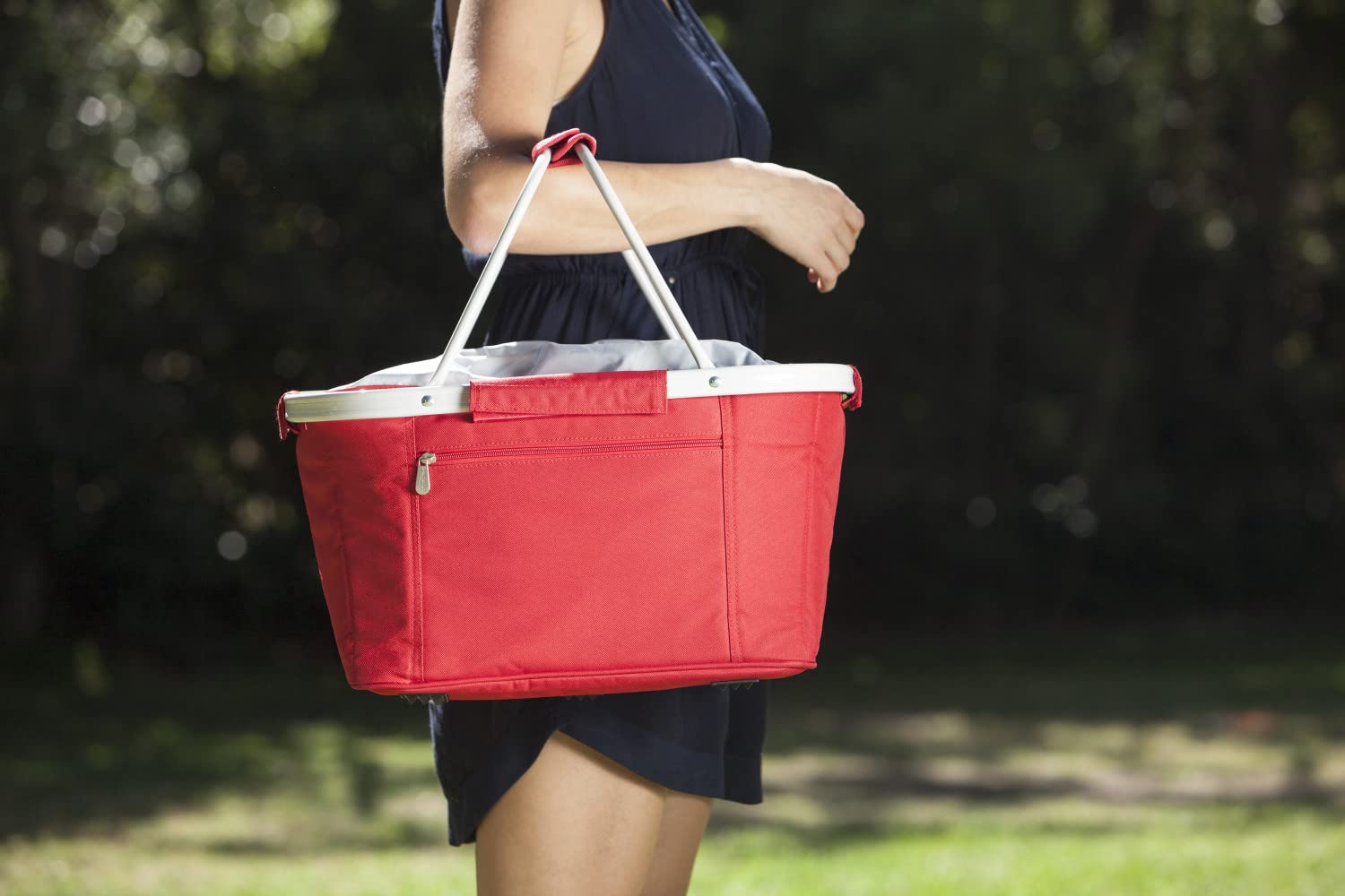 NCAA Ohio State Buckeyes Insulated Collapsible Picnic Basket - Portable Cooler Tote Bag for Grocery Shopping, Beach Trips & Tailgate Parties
