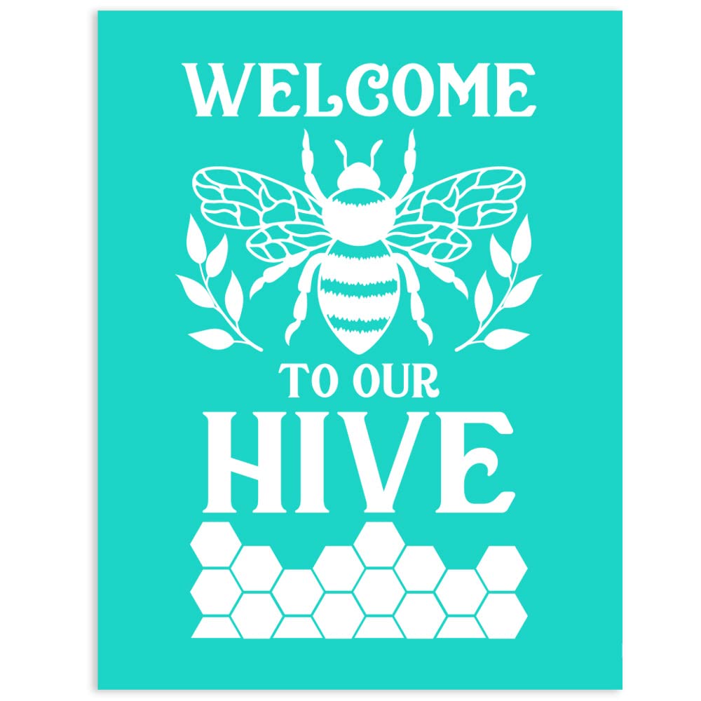 Bee Stencils for Painting on Wood - 8.5x11 Inch Silk Screen Stencils for Chalk Paste, Self-Adhesive, Washable & Reusable - Perfect for DIY Wood Signs, Chalkboard Art, and Home Decor Projects