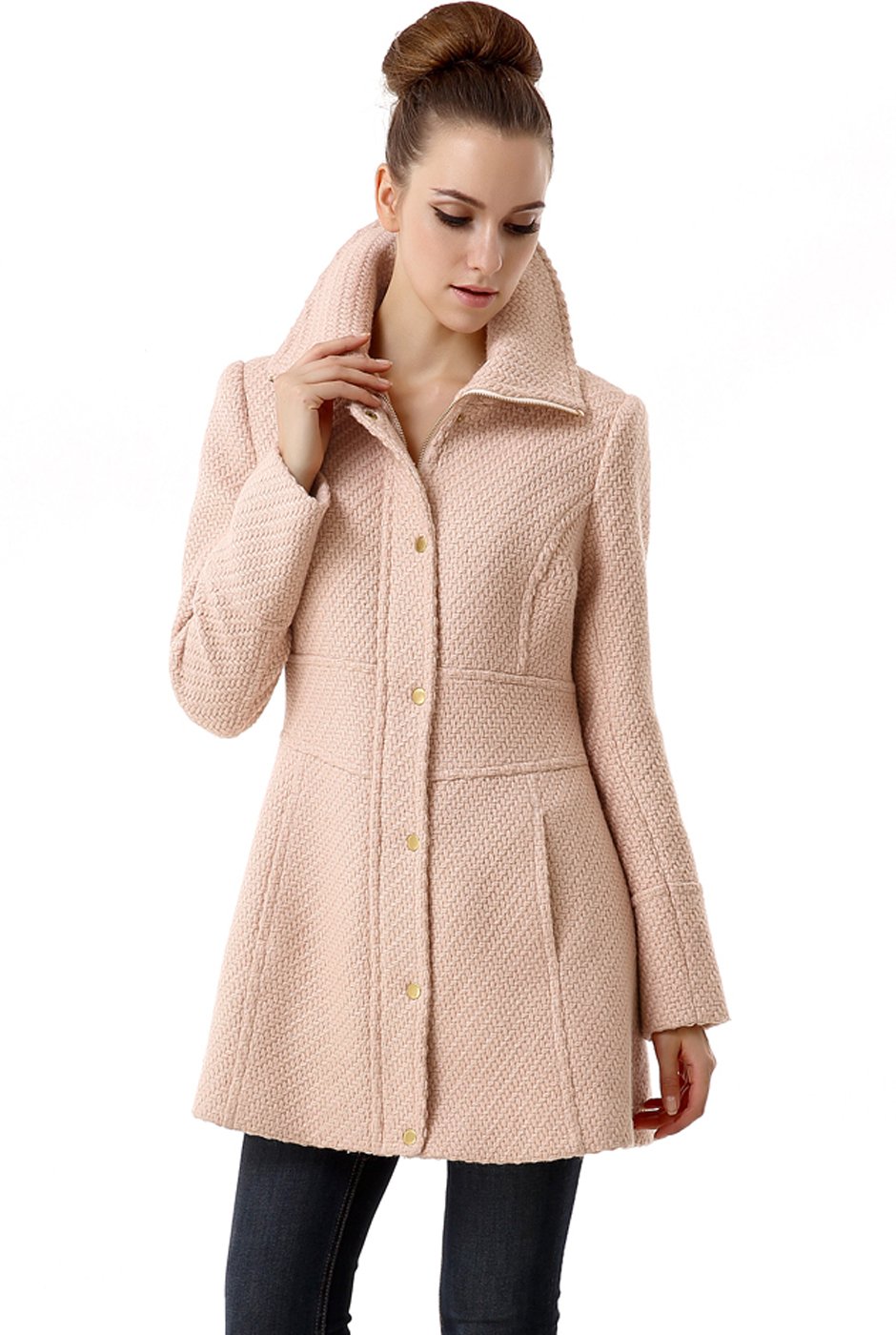 BGSD Women's Lorelei Boucle Wool Blend Walking Coat - Warm Winter Trench Coat for Casual Outings, Work & Travel