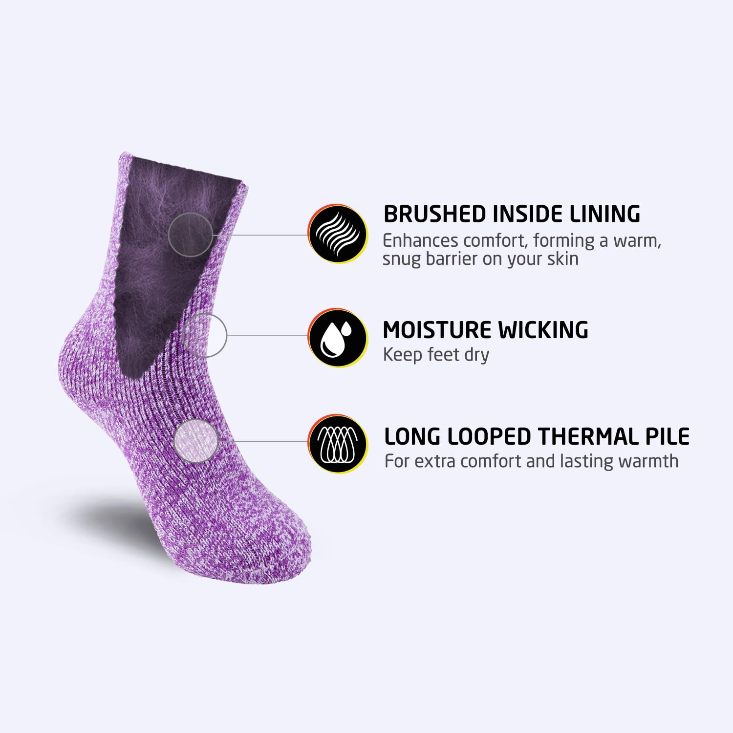 Kids Thermal Socks 2 Pack - Warm Winter Socks for Boys & Girls | Cozy Insulated Thick Heated Socks | Perfect for Cold Weather, Snow Play & Indoor Comfort