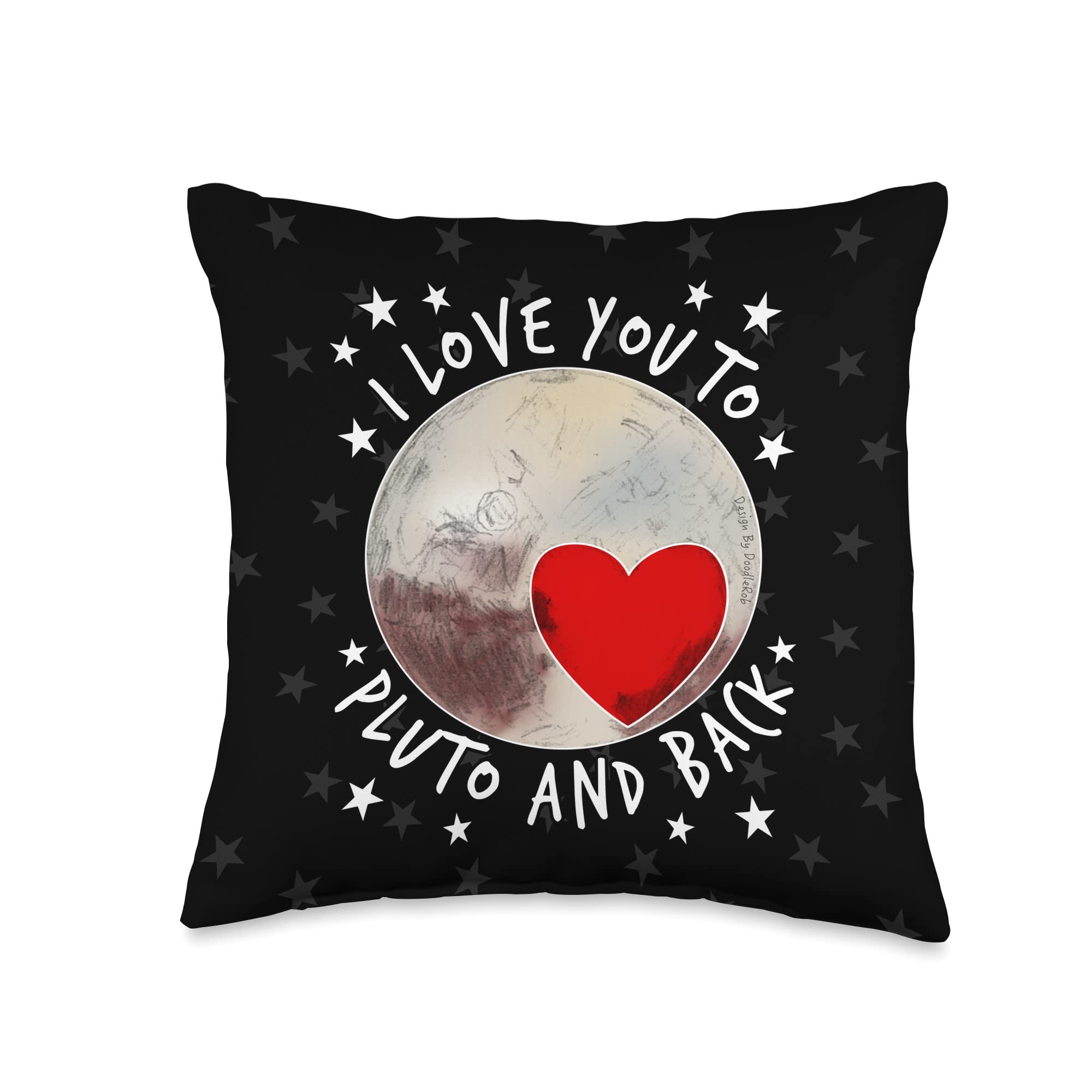 I Love You To Pluto and Back Heart Space Planets Anniversary Throw Pillow - Romantic Gift for Couples, Valentine's Day, Wedding Anniversary - Perfect for Sofa, Bed, Home Decor