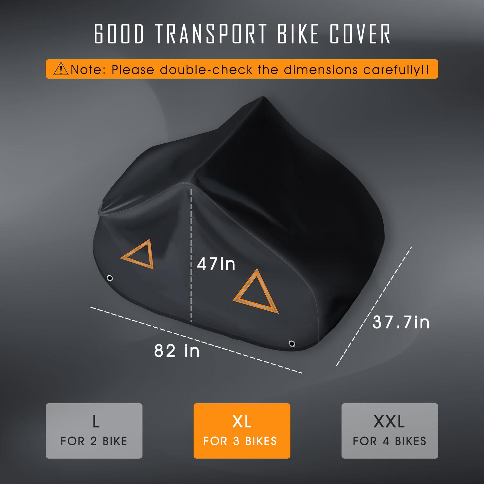 Migaven 600D Heavy Duty Waterproof Bike Cover for 3 Bikes - Rear Bike Rack & Car Hitch Transport Protection - Ideal for Travel, Storage & Outdoor Adventures