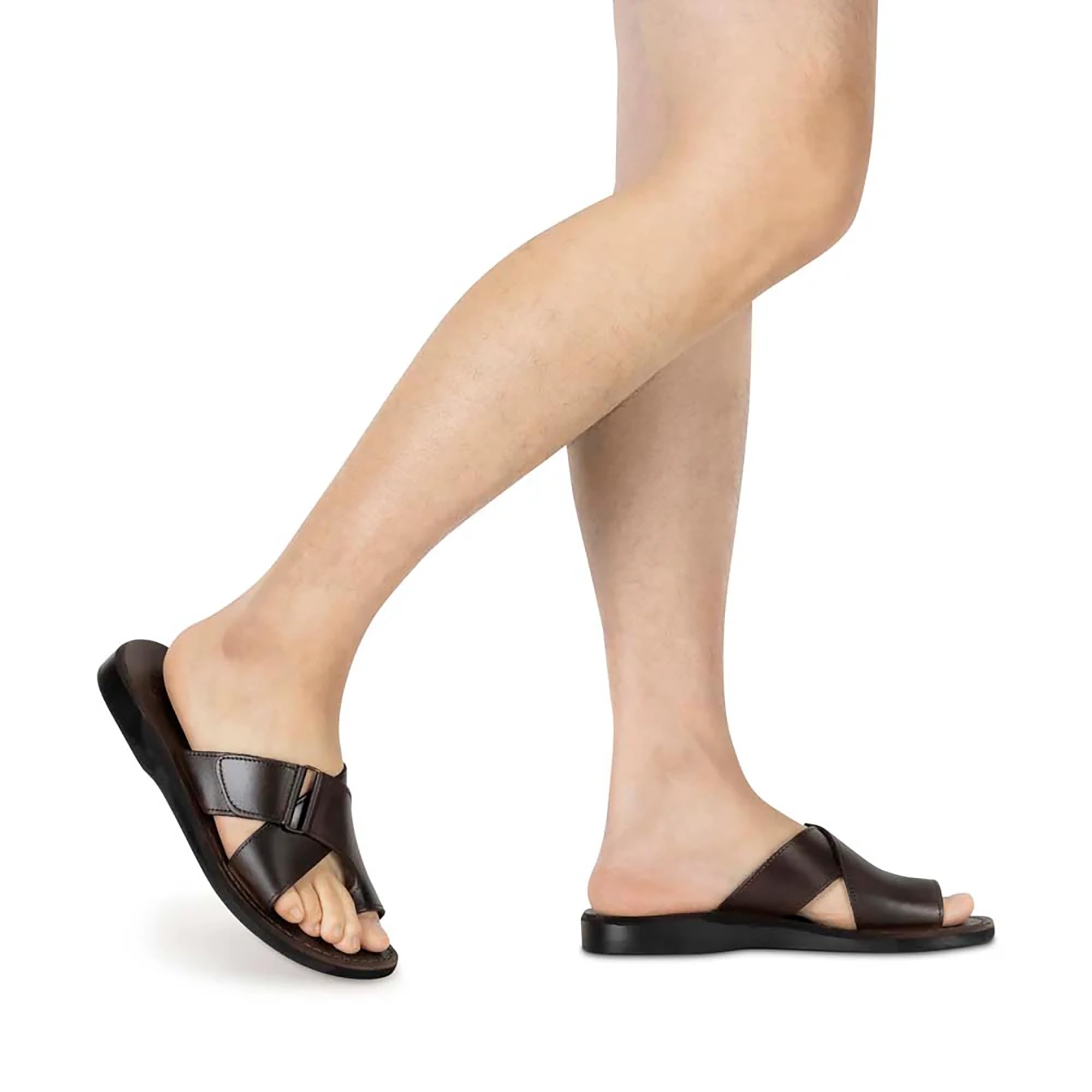 Men's Asher Leather Slide Sandals - Comfortable & Stylish Casual Footwear for Summer, Beach, and Poolside Wear