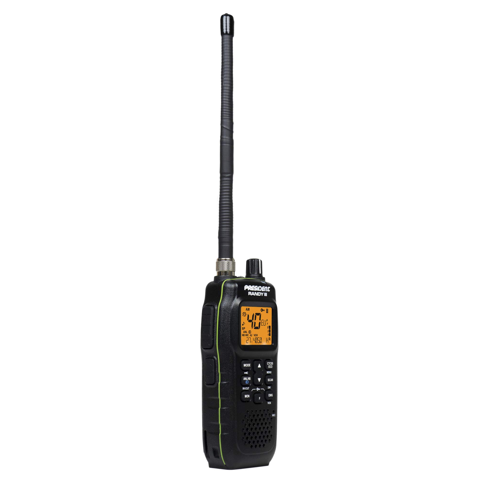President Randy-III AM/FM Walkie Talkie CB Radio with 1800mAh Lithium Battery - Long Range Two-Way Communication for Outdoor Adventures, Camping, and Emergency Preparedness