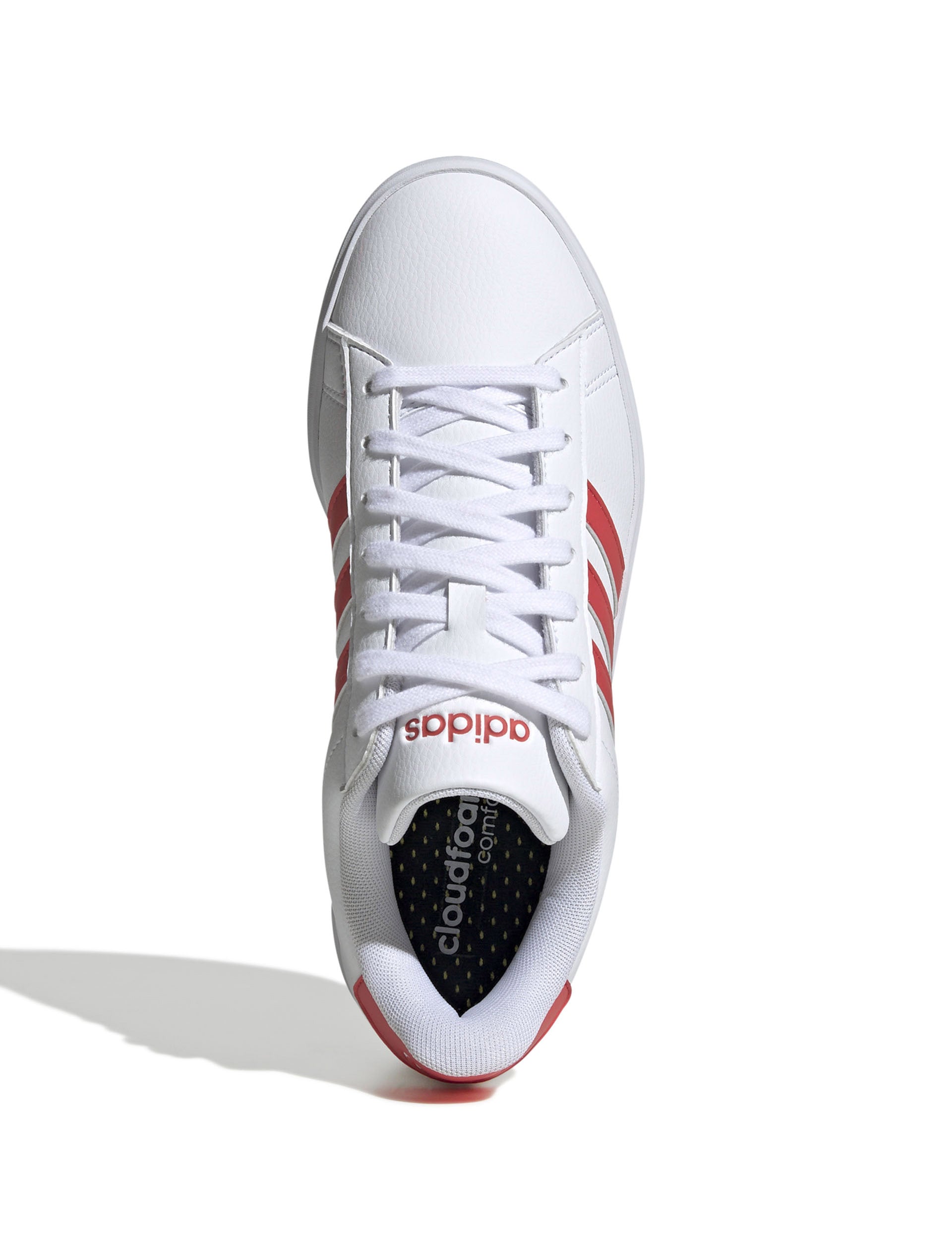 Adidas Grand Court 2.0 Sneakers - Cloud White/Semi Lucid Red - Comfortable Tennis Shoes for Women & Men - Perfect for Casual Wear, Gym & Outdoor Activities