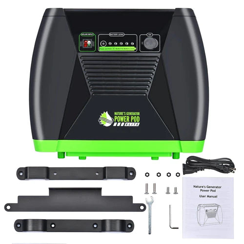 Natures Generator Elite Power Pod - Portable Solar Generator for Camping, Emergencies & Off-Grid Power - 1200W Solar Powered Battery Backup for Home & Outdoor Use