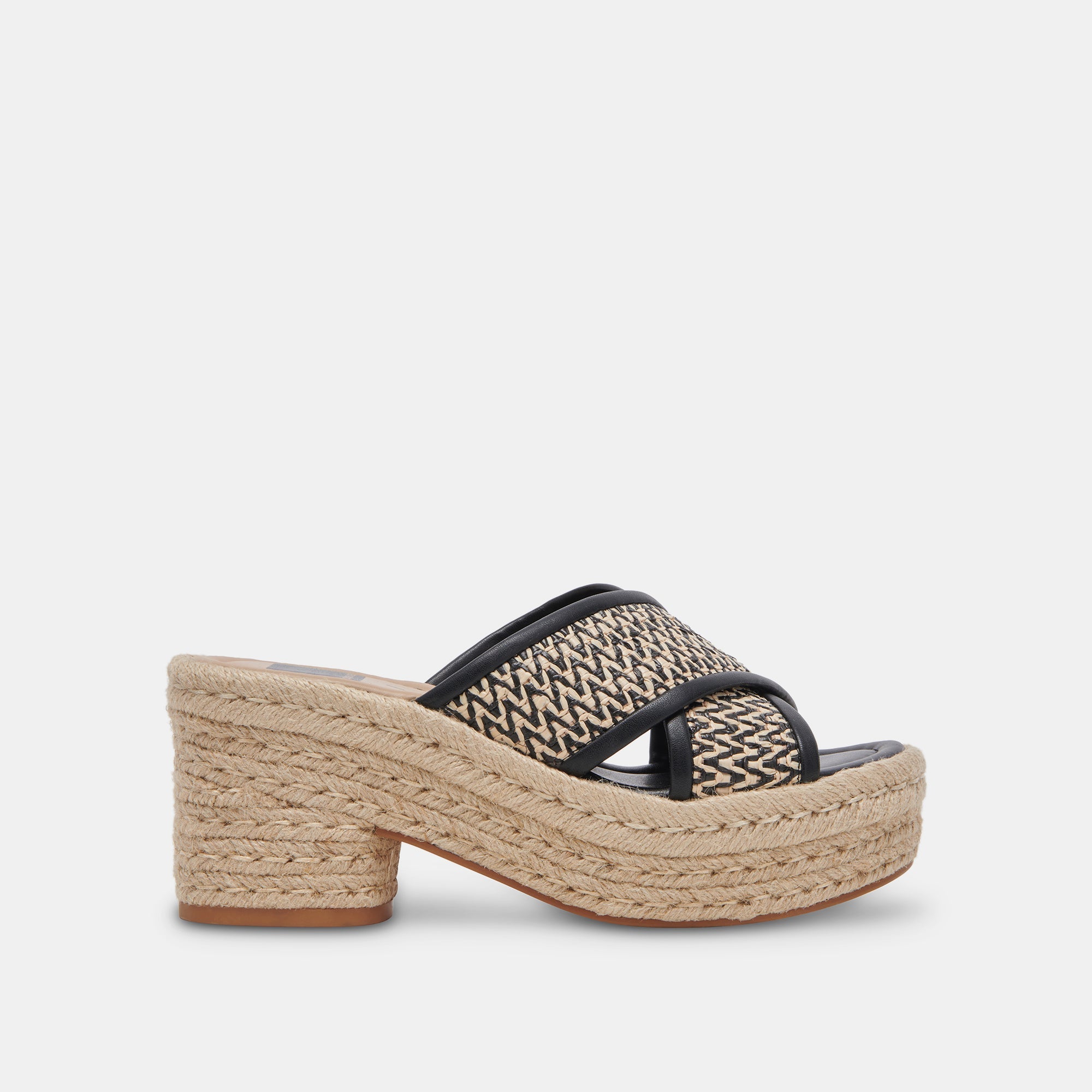 Eldora Women's White & Black Raffia Heels - Comfortable Summer Sandals for Beach, Wedding, and Casual Outings