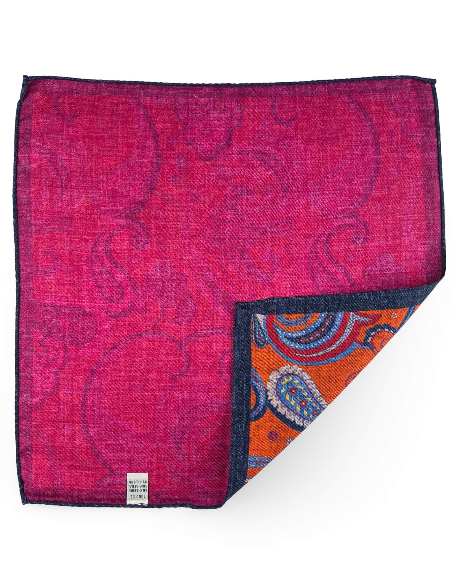 DÉCLIC Firaz Paisley Reversible Hanky Scarf - Fuschia Pink Fashion Accessory for Women, Boho Style Wrap, Perfect for Parties, Weddings & Everyday Outfits