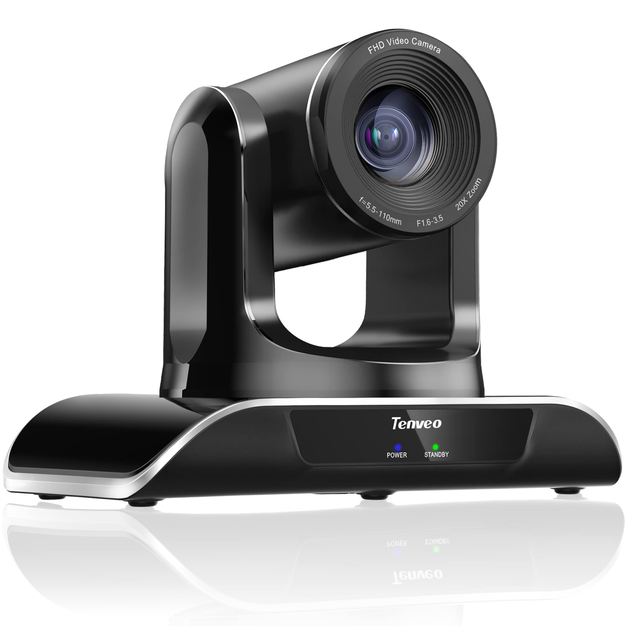 Tenveo 20X Optical Zoom PTZ Conference Camera with SDI/USB/HDMI/RJ45 - Full HD 1080P 60FPS Webcam for Live Streaming, Video Conferencing (Zoom/Skype/Teams) - Ideal for Online Meetings, Church Services, Education & YouTube/OBS Streaming