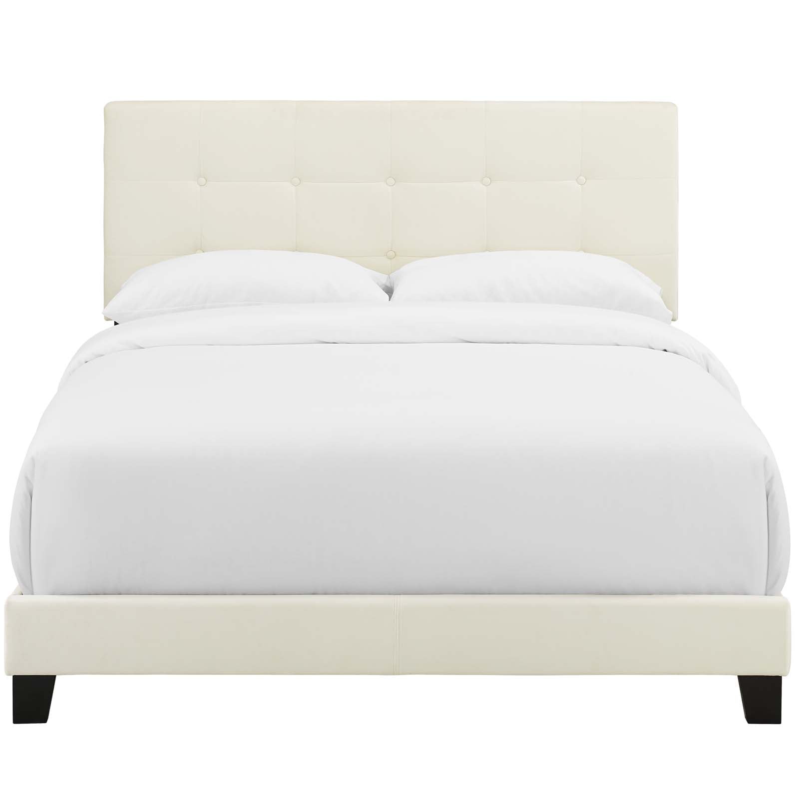 Amira Performance Velvet Bed - Luxury Soft Velvet Upholstered Queen/King Size Bed Frame with Sturdy Wooden Slats - Perfect for Modern Bedroom, Guest Room or Master Suite Decor