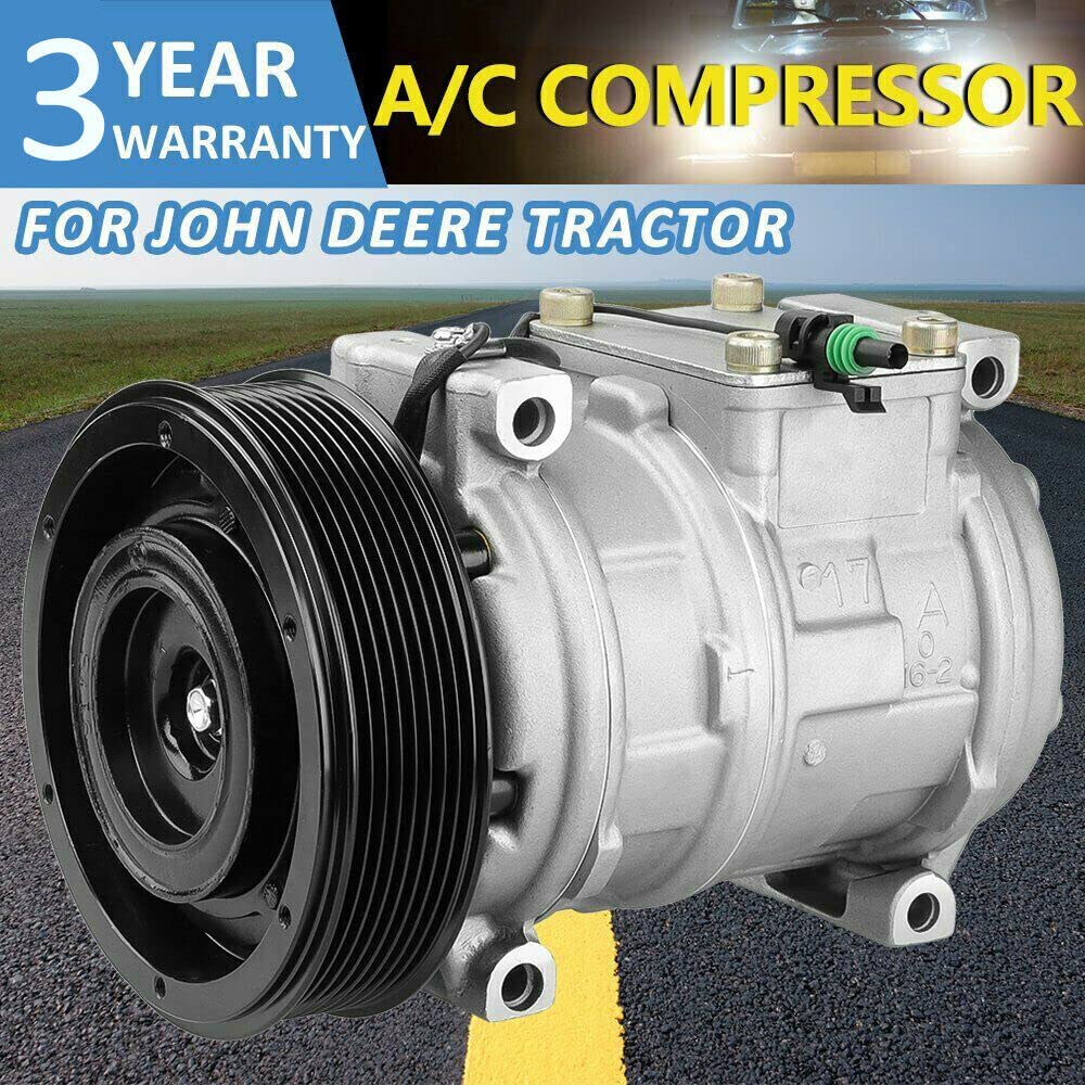 John Deere AC Compressor & Clutch Kit - Fits Models CO 22030C, RE46609, RE69716 | Replacement Part for Tractor & Heavy Equipment Cooling Systems