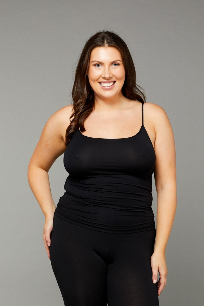 Tani Micromodal Shoestring Singlet for Women - Soft & Breathable Camisole Top - Perfect for Yoga, Sleepwear & Layering