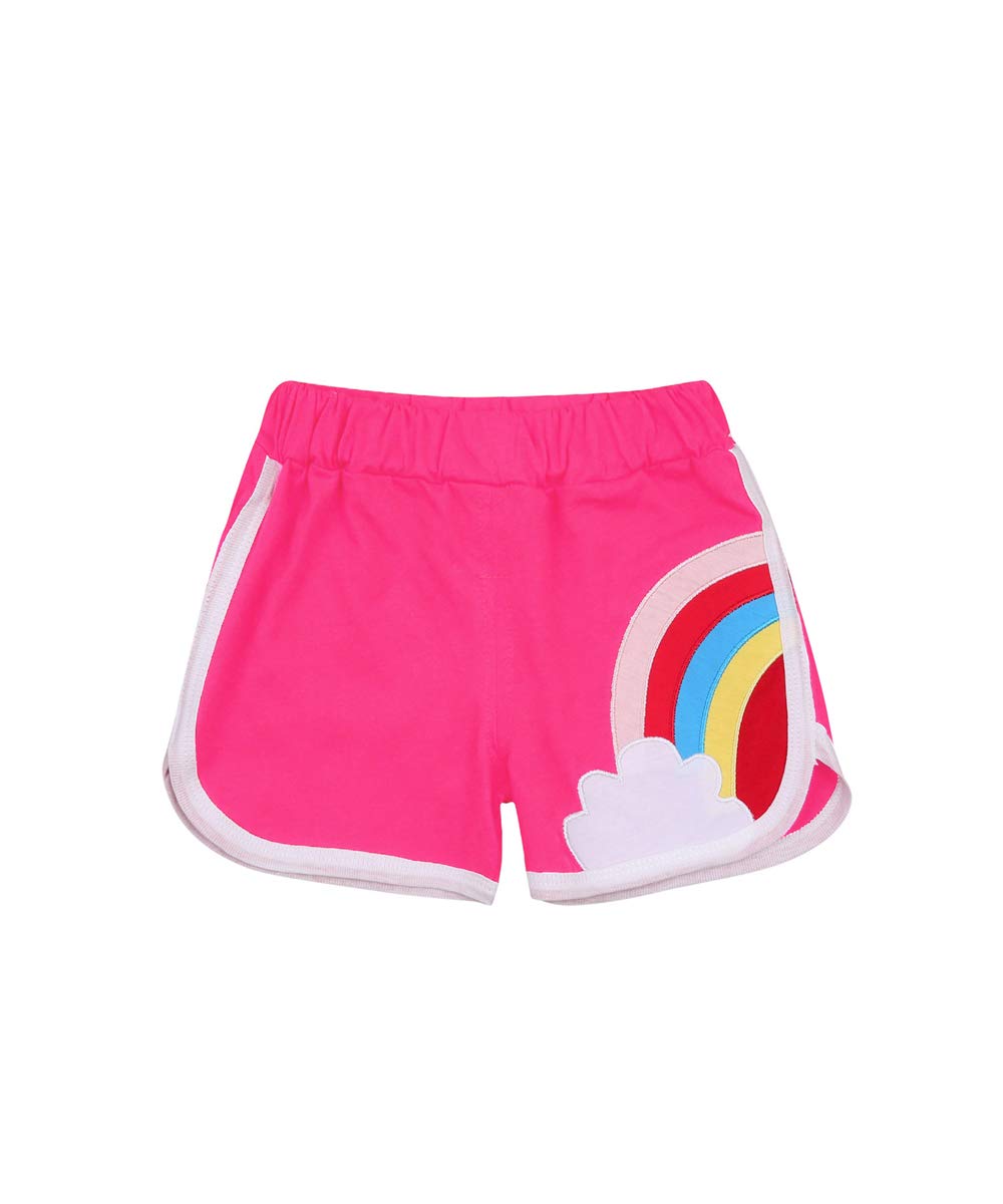 **Boys Girls Toddler Shorts - Elastic Waist Rainbow Print Sports Short Pants for Summer Play, Outdoor Activities & Casual Outfits**