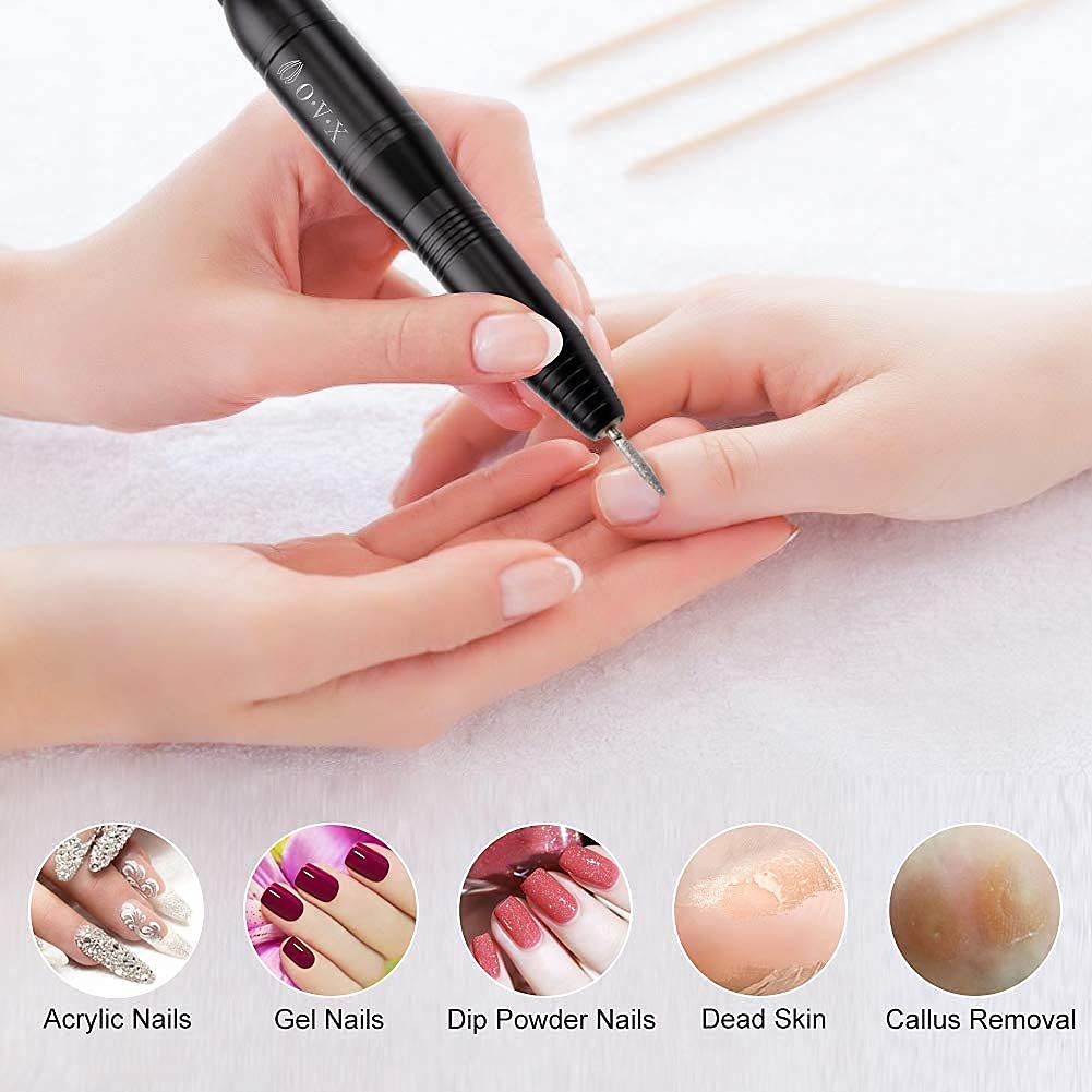 Professional Portable Electric Nail Drill Machine - 20000 RPM USB Manicure Pedicure Kit with Drill Bits & Sanding Bands | Perfect for Acrylic Nails, Gel Polish Shaping & Nail Art | At-Home Salon & Travel Nail Care Solution