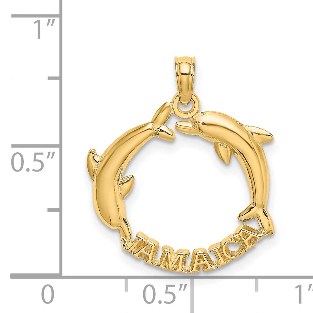 14K Yellow Gold Jamaica Dolphin Polish Charm Bracelet - Handcrafted Jewelry for Women, Gift for Travel Lovers & Beach Vacations