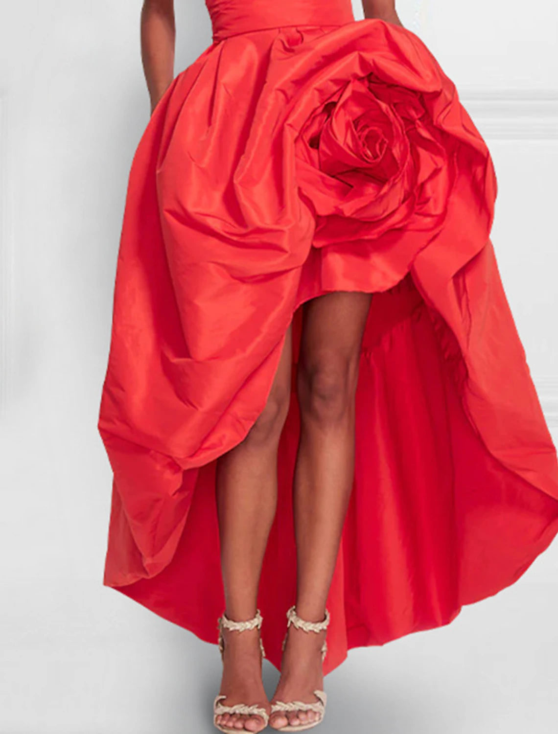Elegant A-Line Cocktail Dress - Celebrity Style Party Wear with Asymmetrical Sleeveless Design & Shoulder Flower Detail | Perfect for Evening Events, Weddings, and Special Occasions