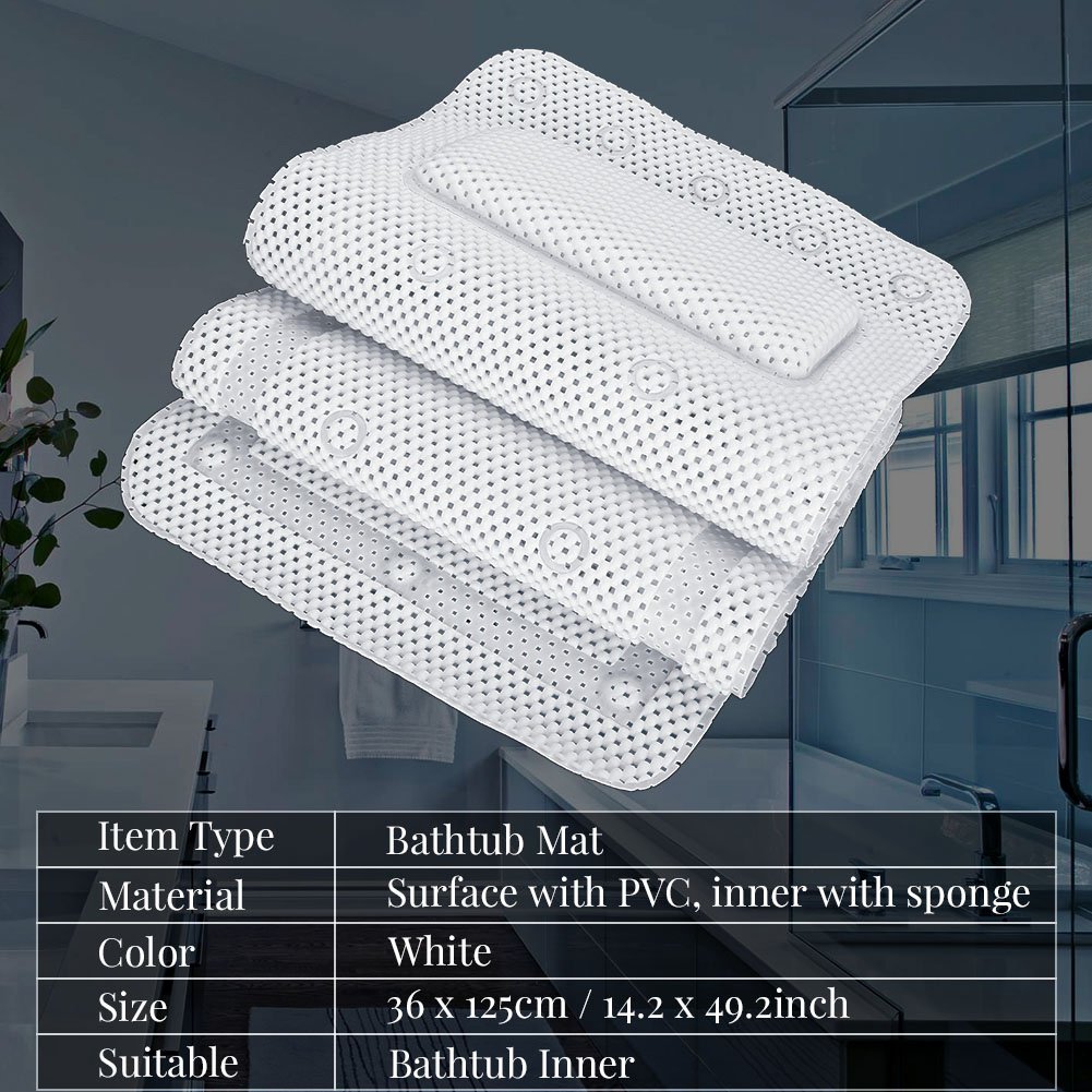 Premium Bath Pillow - Full Body Spa Bath Mat Cushion with Soft Quilted Design & Breathable Material for Relaxing Soak | Perfect for Bathtub, Jacuzzi, Home Spa & Self-Care Moments