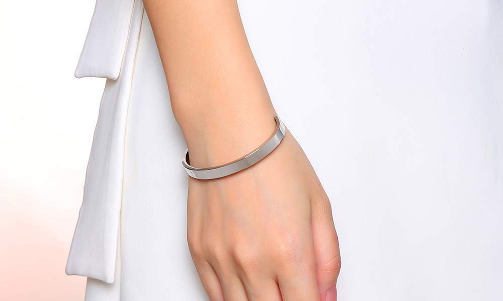 Custom Inspirational Bracelet for Women - Personalized Mantra Cuff Bangle - Encouragement Gift for Her, Friend, Sister - Perfect for Daily Wear, Yoga, Meditation & Special Occasions