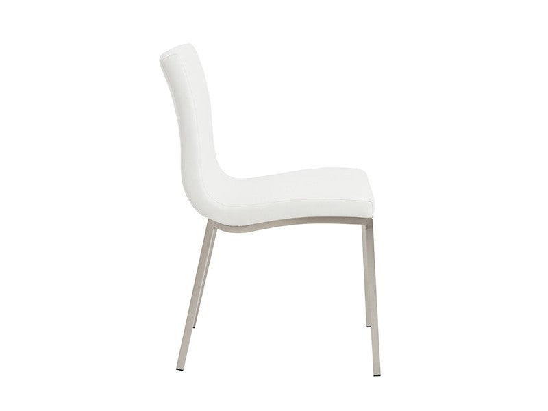 Scott Side Chair with Brushed Stainless Steel Legs - Modern Dining Chair for Kitchen, Office & Living Room - Comfortable & Stylish Seating Solution