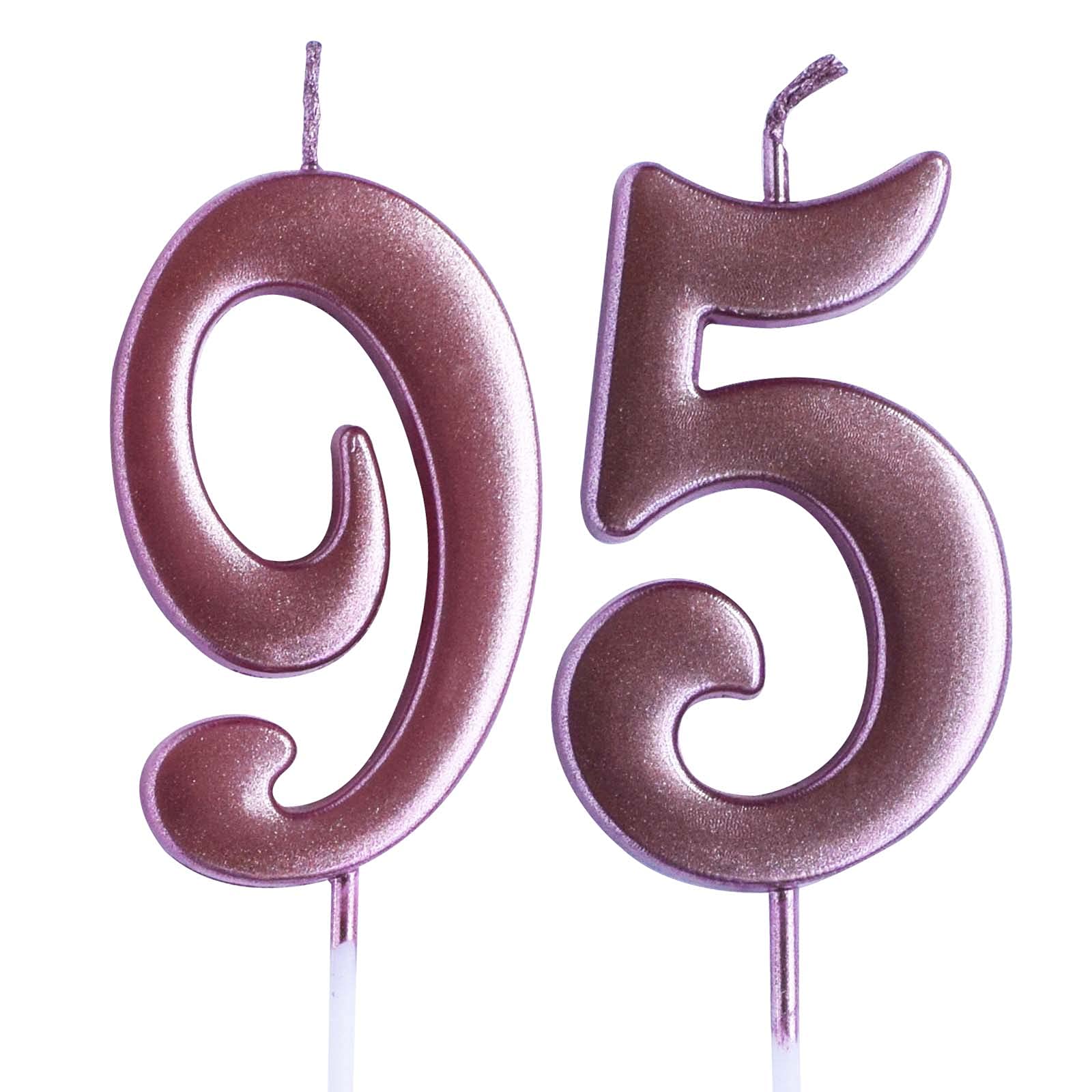 96th Birthday Rose Candle - Number 95 Cake Topper for Women & Men - Party Decorations & Supplies - Perfect for Milestone Celebrations, Anniversaries, and Special Occasions