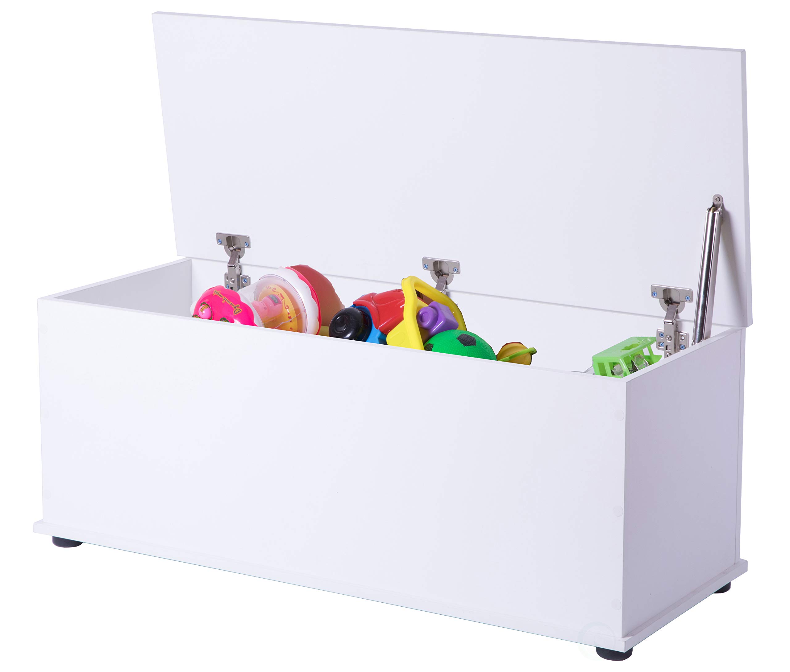 White Wooden Toy Storage Box - Kids Room Organizer for Toys, Books & Clothes | Perfect for Nursery, Playroom & Bedroom Organization