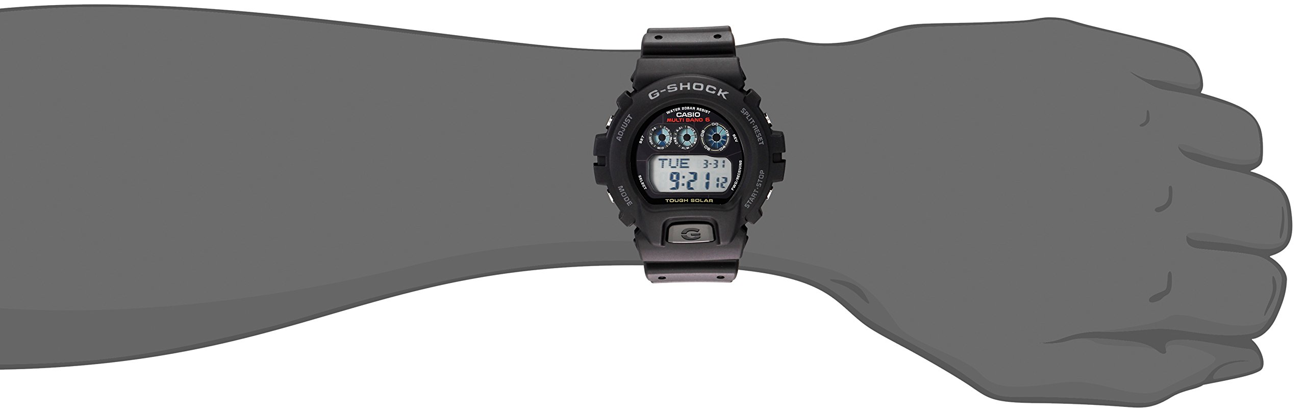 Casio G-Shock GW6900-1 Men's Solar-Powered Digital Sport Watch - Shock Resistant, Waterproof & Durable for Outdoor Activities, Hiking, Running and Workouts