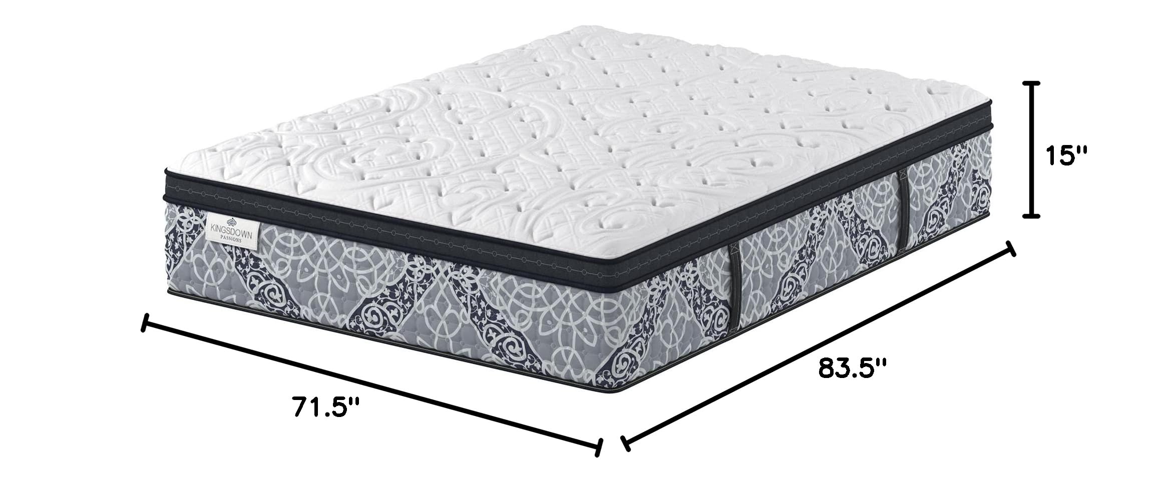 Kingsdown Firm Euro Pillow Top Hybrid California King Mattress - 15-inch Cooling Gel Memory Foam with Motion Isolation & Quilted Top for Cool, Luxury Sleep - Perfect for Hot Sleepers & Couples in Master Bedrooms