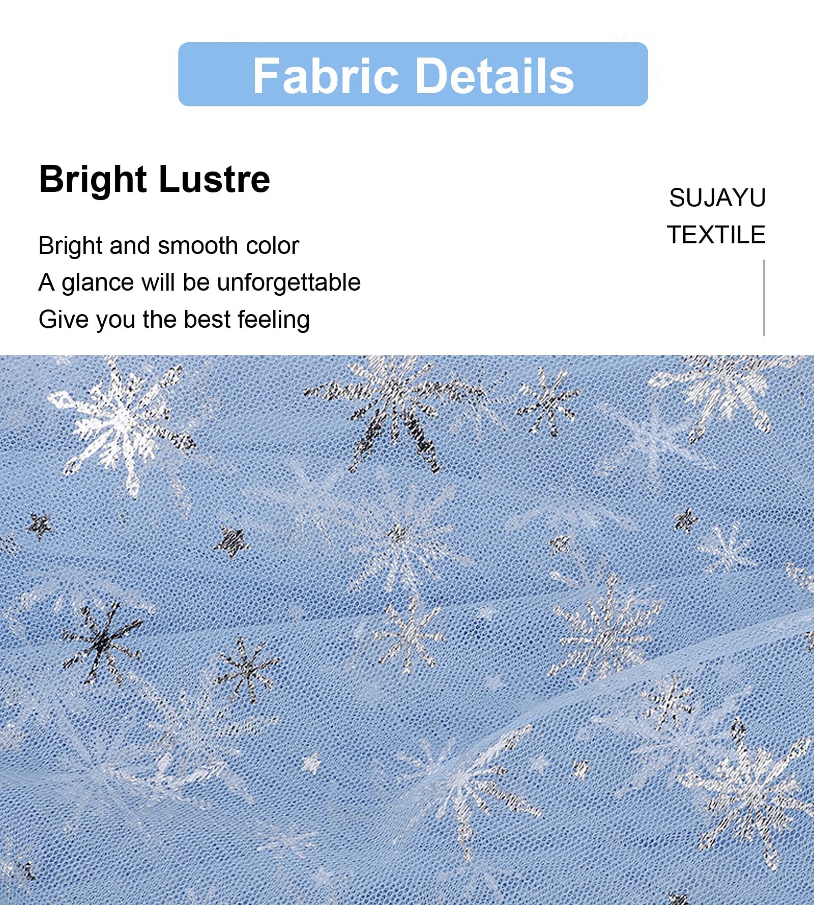 Snowflake Silver Foil Organza Sheer Fabric - 59