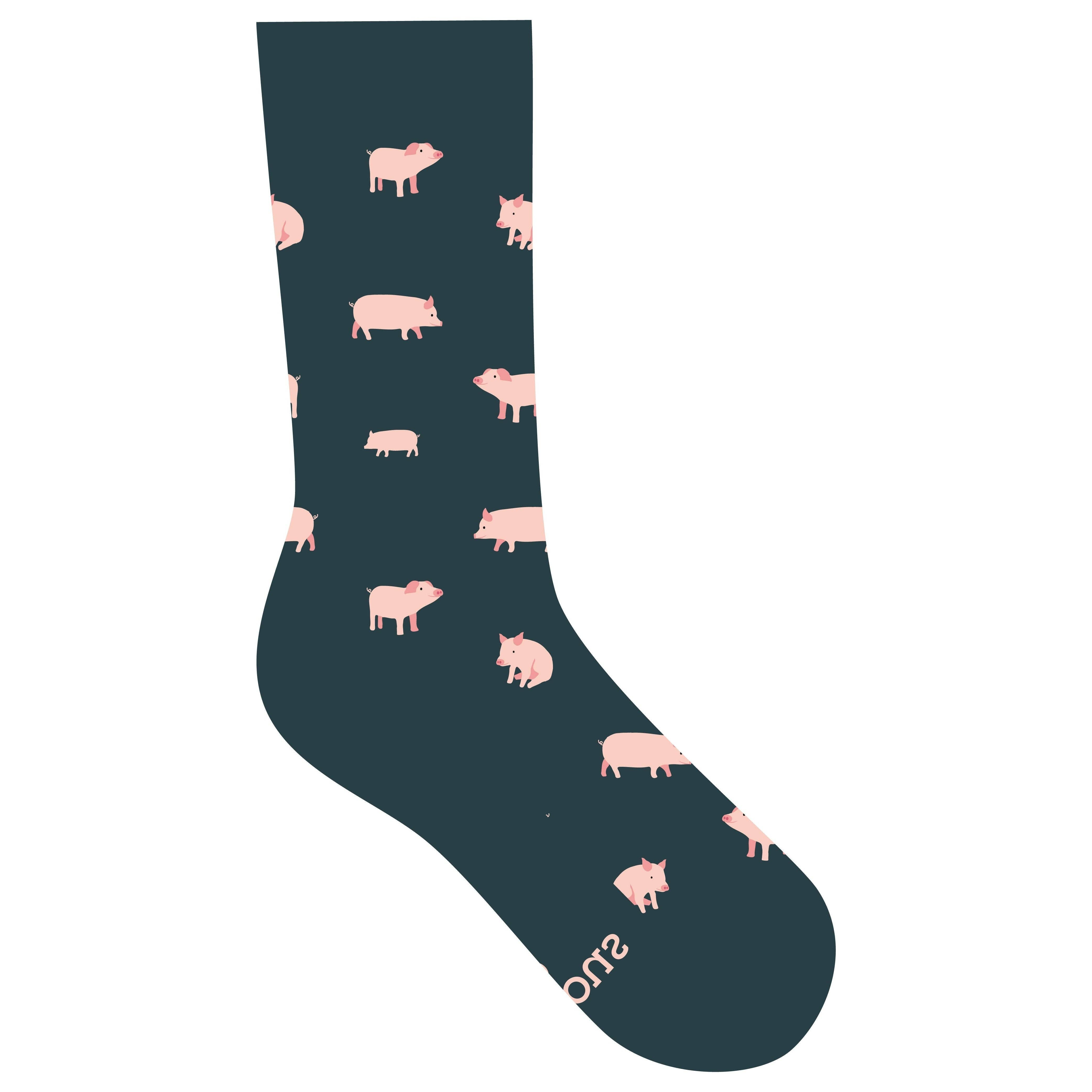 Eco-Friendly Pig Rescue Socks - Soft & Comfortable Cotton Socks Supporting Animal Welfare - Perfect for Casual Wear, Fundraising Events & Animal Lovers
