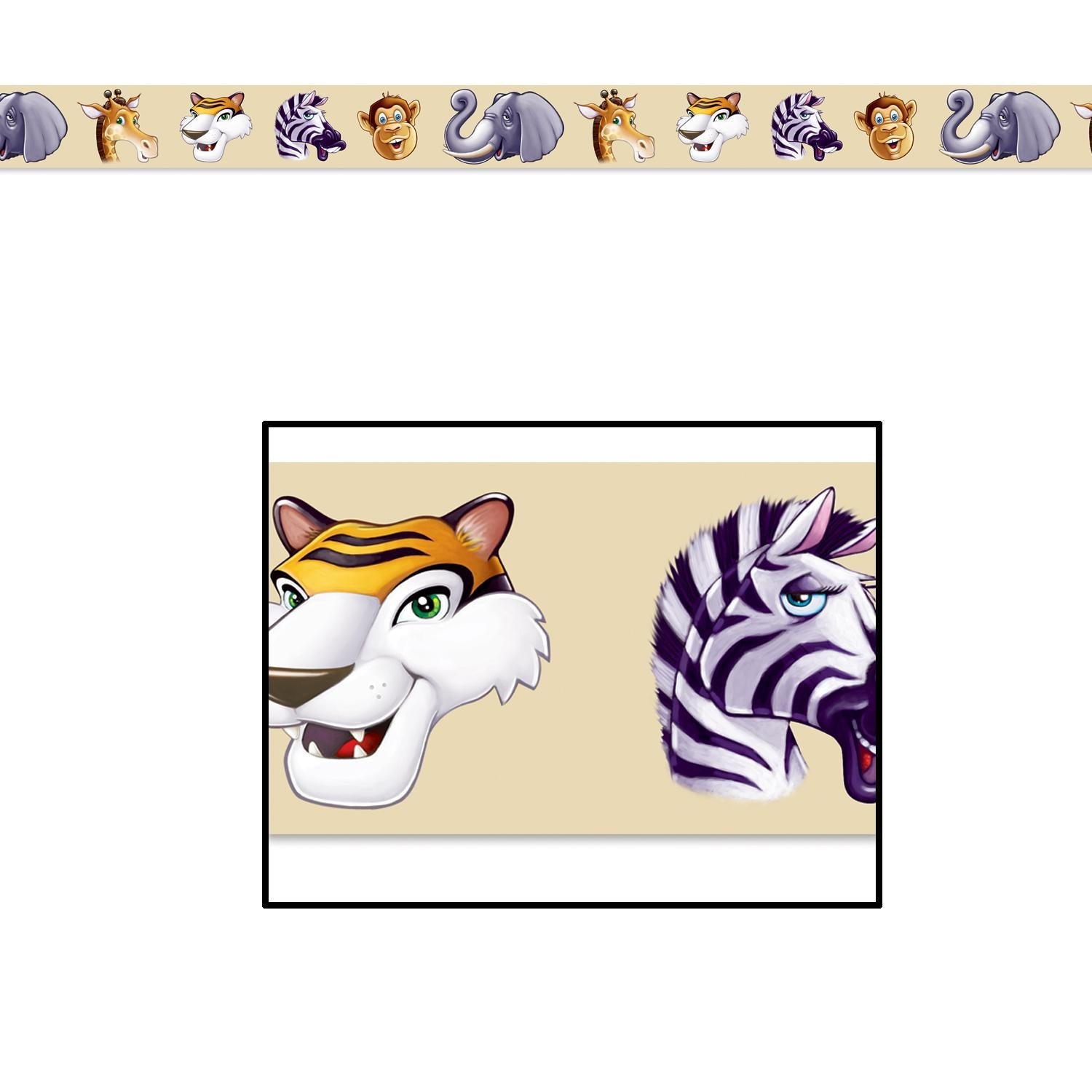 12 Pack Beistle Jungle Animals Party Tape - Colorful Animal Themed Decorative Tape for Birthday Parties, Baby Showers & Classroom Decorations