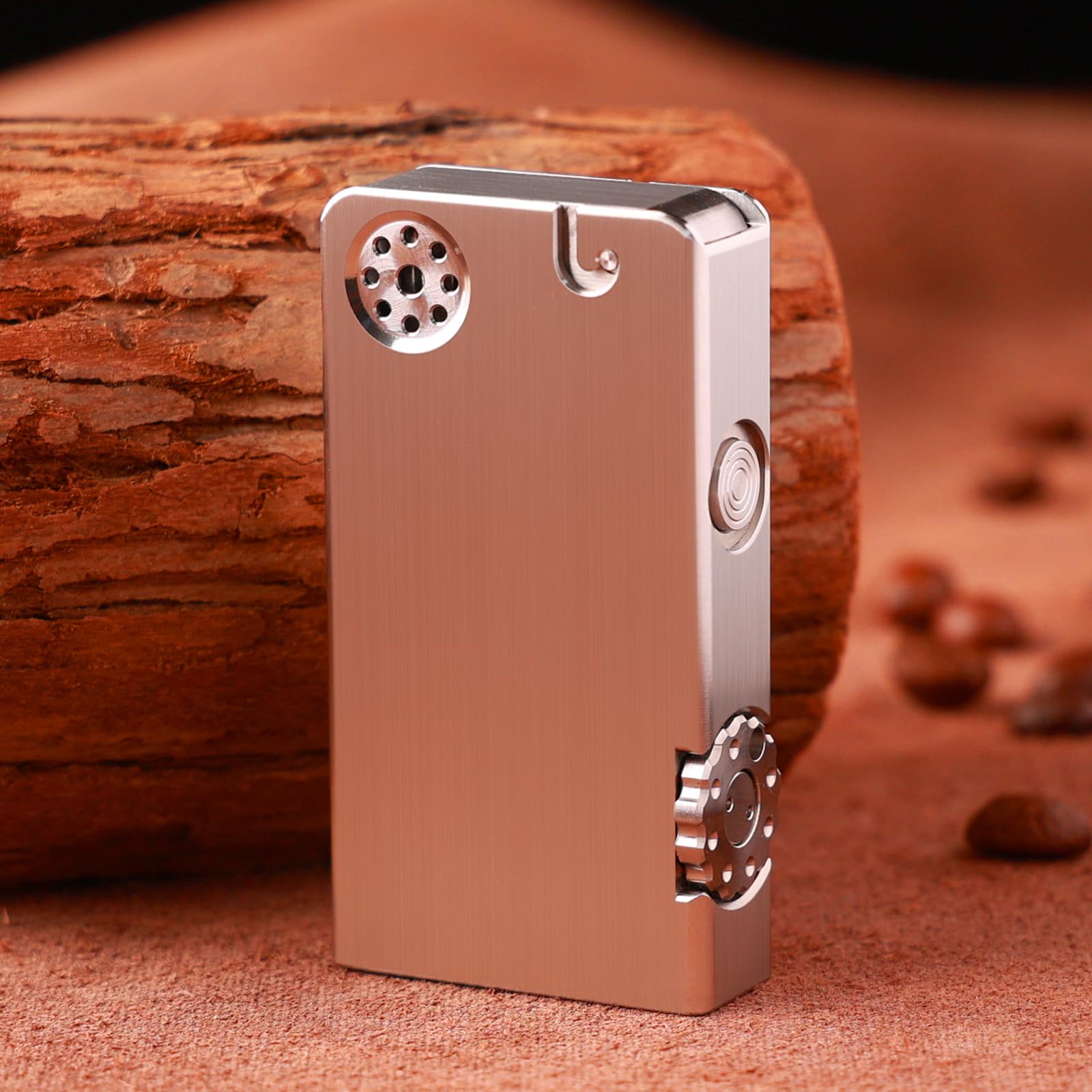 Premium Automatic Mechanical Kerosene Lighter - Windproof Metal Open Flame Lighter with Soft Adjustable Flame for Cigars, Candles & Outdoor Use (WDMART-US)