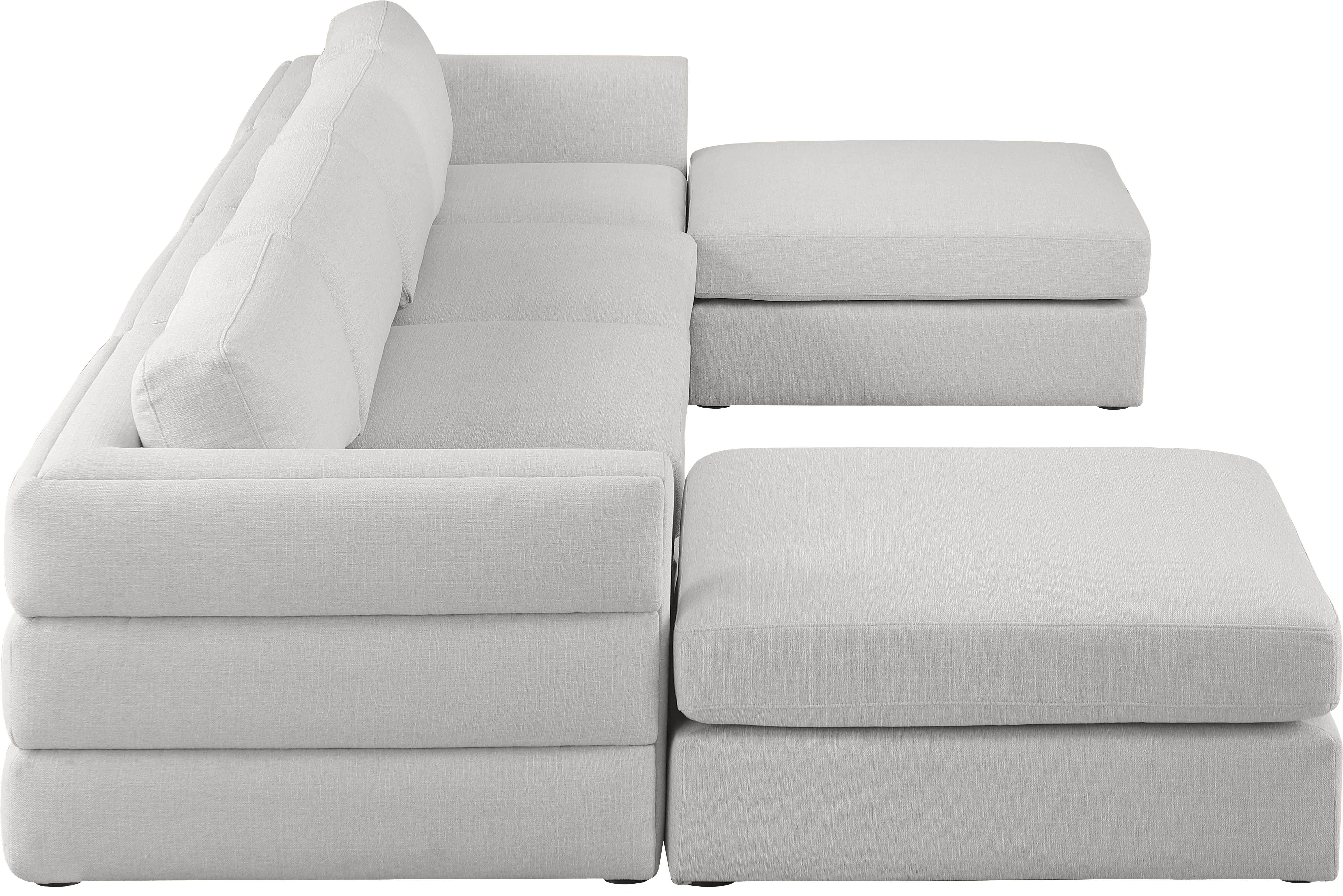 Beckham Durable Linen Textured Fabric Modular Sectional Sofa - Modern Living Room Furniture for Small Spaces & Apartments - Perfect for Family Gatherings, Movie Nights and Relaxing