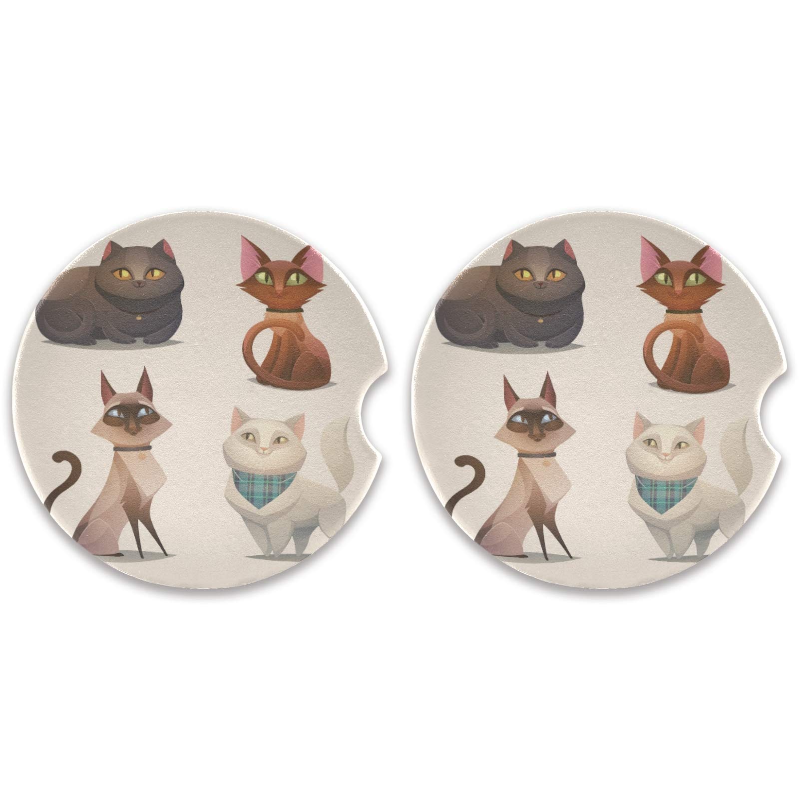 ATTX 2 Pack Absorbent Car Coasters - 2.5