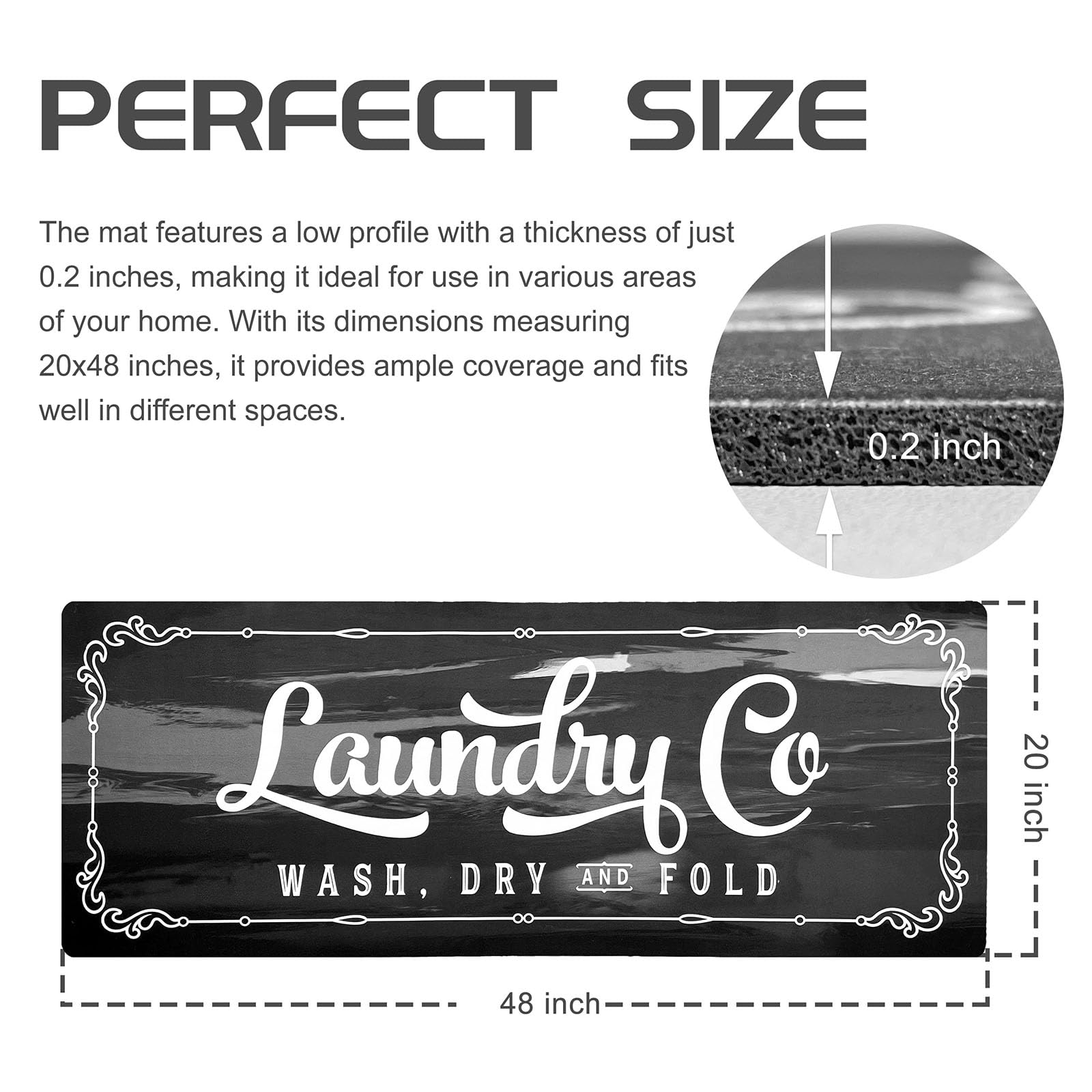 Non-Slip Waterproof Laundry Room Rug Runner 20