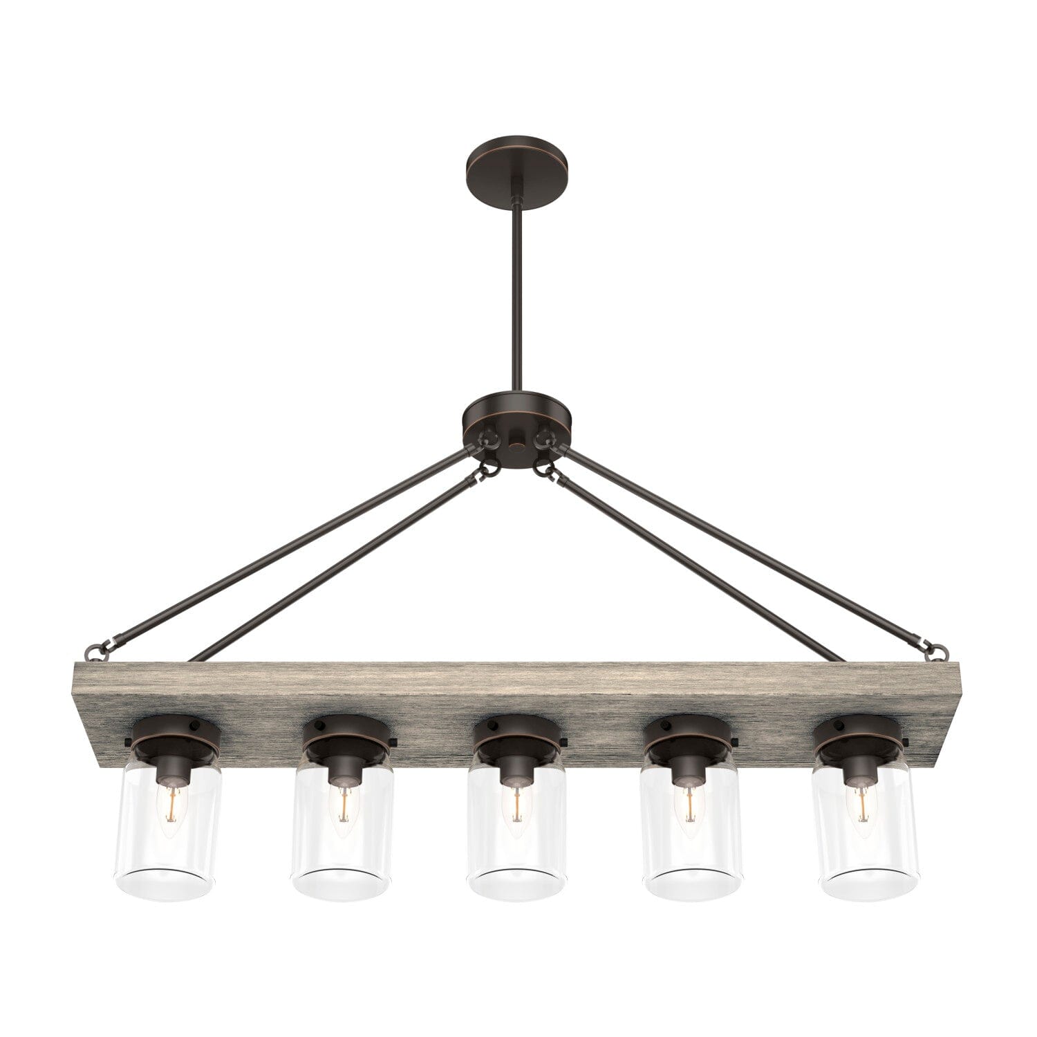 Devon Park 5-Light Modern Linear Chandelier - Sleek Dining Room Lighting Fixture for Kitchen Island, Bedroom & Contemporary Home Decor