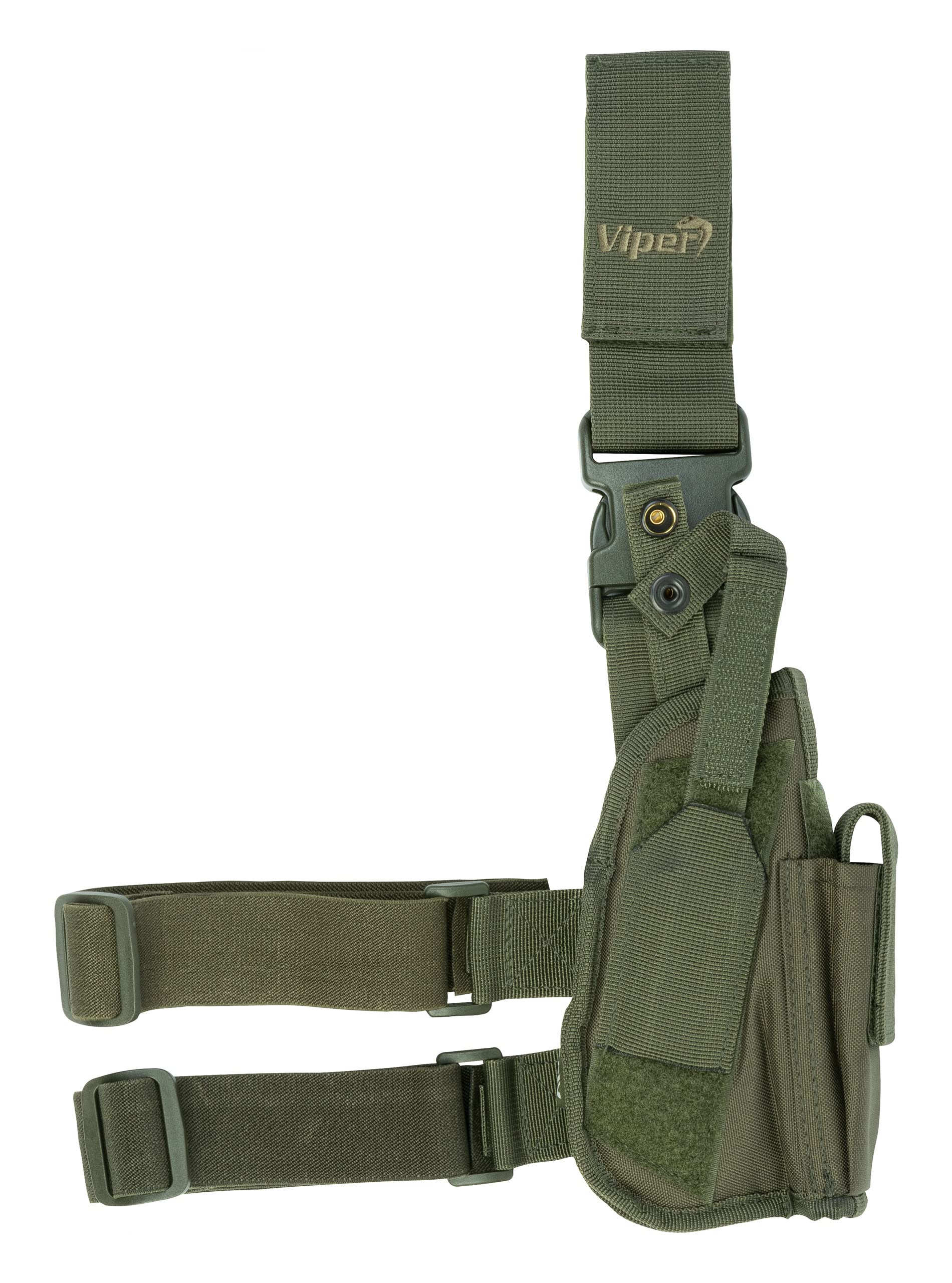 Viper Tactical Leg Holster - Adjustable Green Thigh Gun Holster for Pistols & Handguns - Perfect for Outdoor Shooting, Hunting & Tactical Training