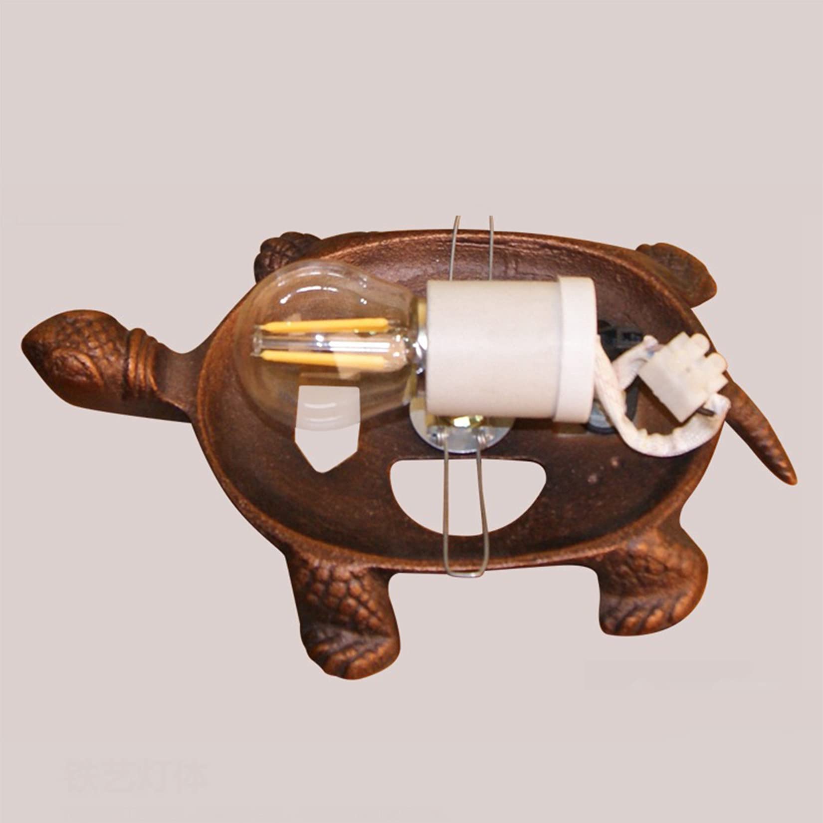 Kids Night Light - Tortoise/Turtle Shaped Tiffany Stained Glass Bedside Lamp with E27 Socket, Orange - Perfect for Nursery, Bedroom Decor & Children's Gift Ideas