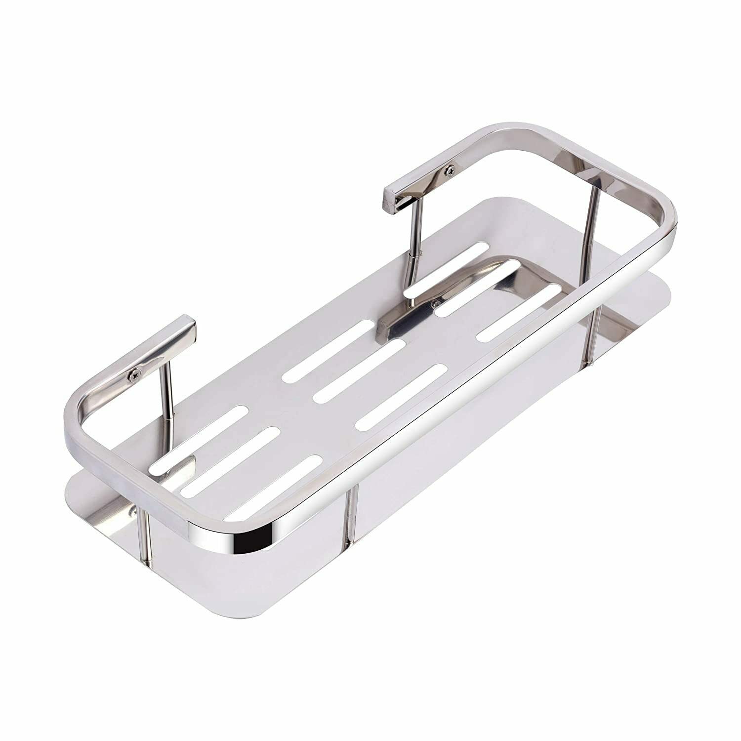 Premium Stainless Steel Bathroom & Kitchen Shelf Organizer - Space Saving Storage Rack for Shower, Sink & Countertop Organization (2-Tier, Rustproof) - Perfect for Bathroom, Kitchen, Pantry & Laundry Room Storage