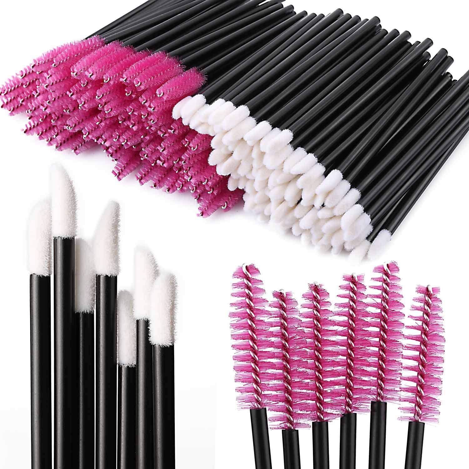 50 Pcs Black Mascara Wand Spoolies & Lip Brushes - Professional Lipstick Lip Gloss Applicator for Eyebrow & Eyelash Extension Makeup Kits - Perfect for Salon, Home Use & Travel Makeup Essentials