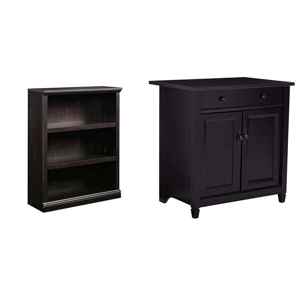 Sauder Edge Water Utility Cart - Multi-Purpose Storage Bookcase & Stand for Home, Office, or Kitchen Organization