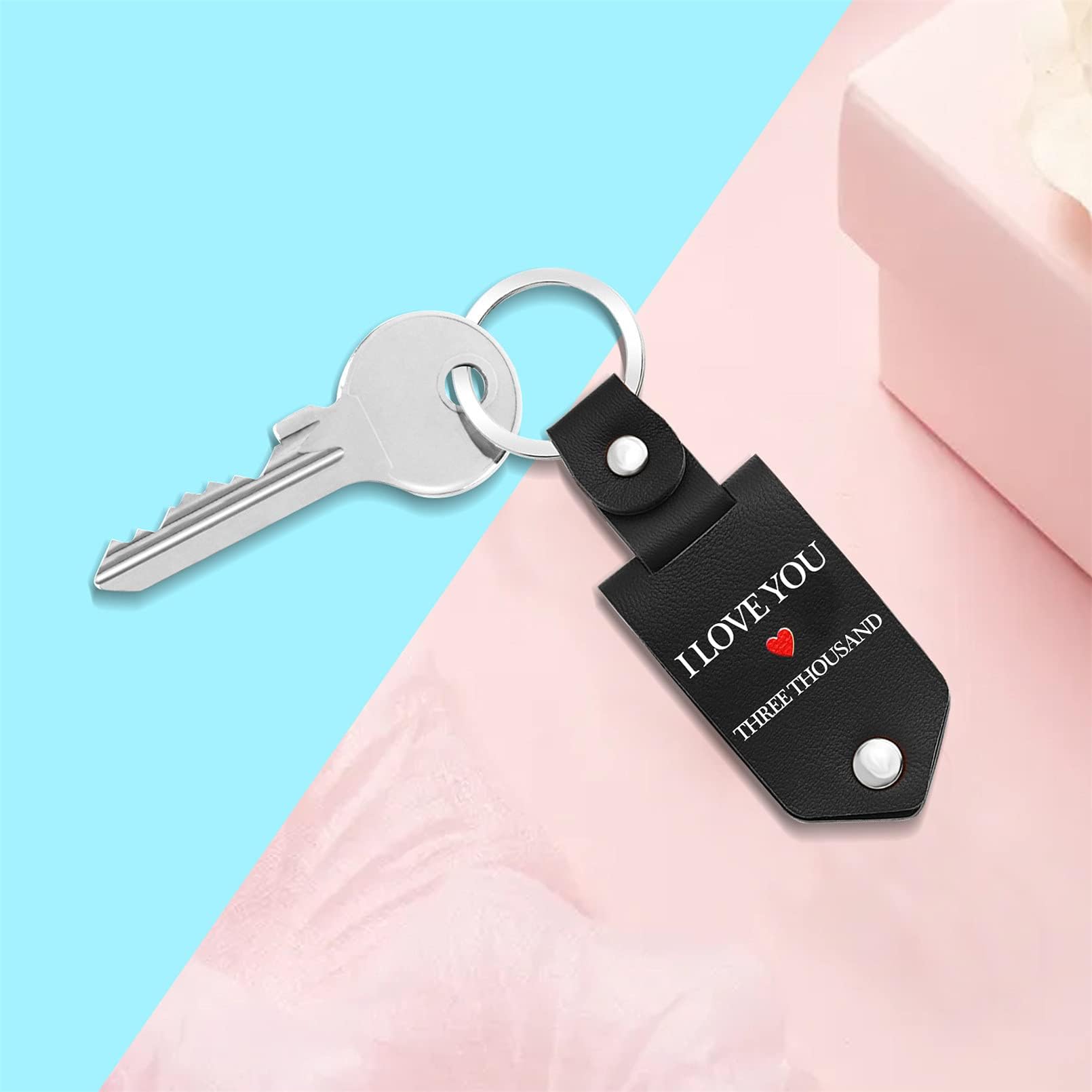 Personalized Genuine Leather Keychain for Men - Custom Photo & Engraved Name Key Ring - Unique Gift for Dad, Husband, Father - Perfect for Birthdays, Anniversaries & Special Occasions