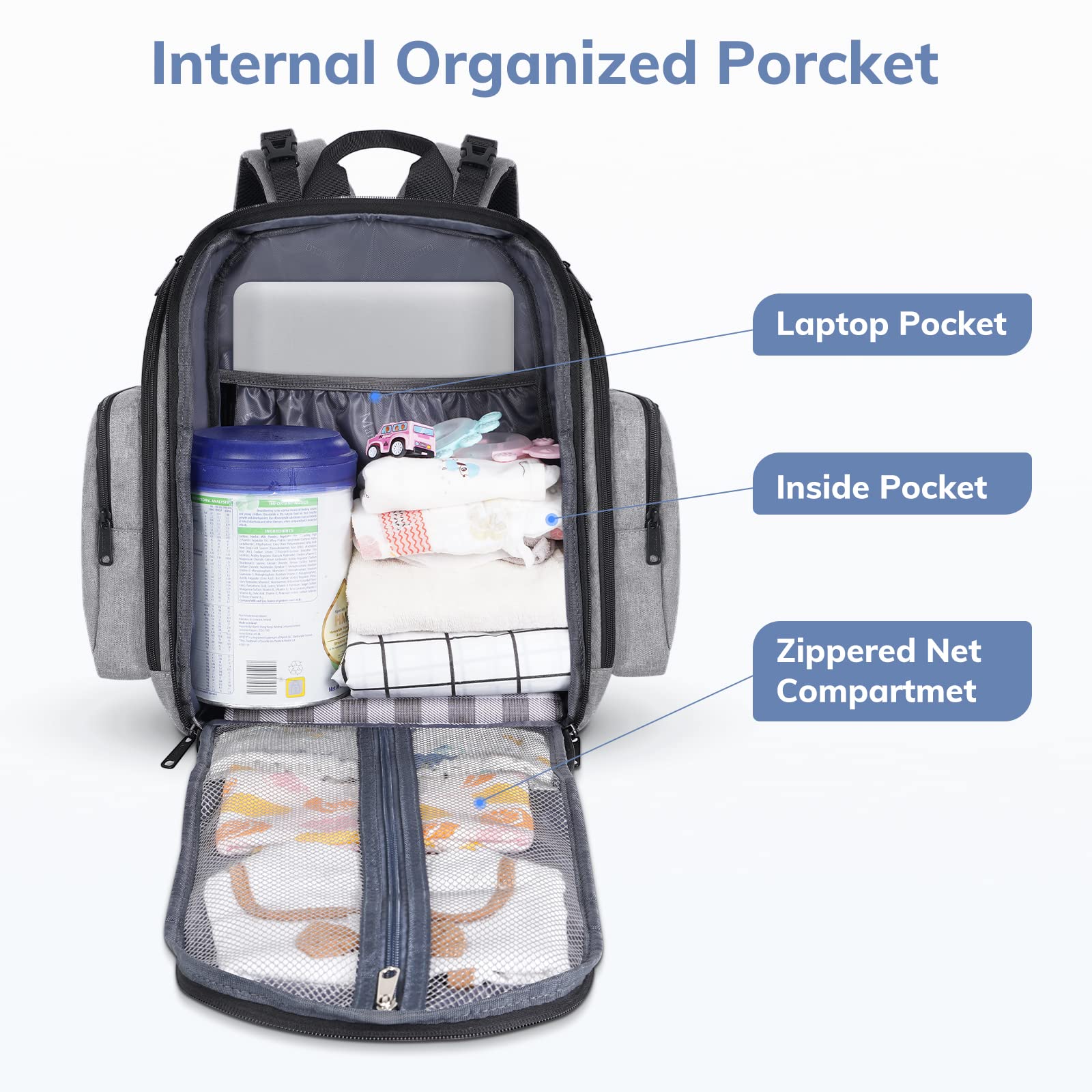 **Mancro Clear Heavy Duty Transparent Diaper Backpack for Dads - Large Multifunctional Travel & Maternity Baby Bag - Stadium Approved Nappy Changing Backpack for Parenting, Travel & Outdoor Adventures**