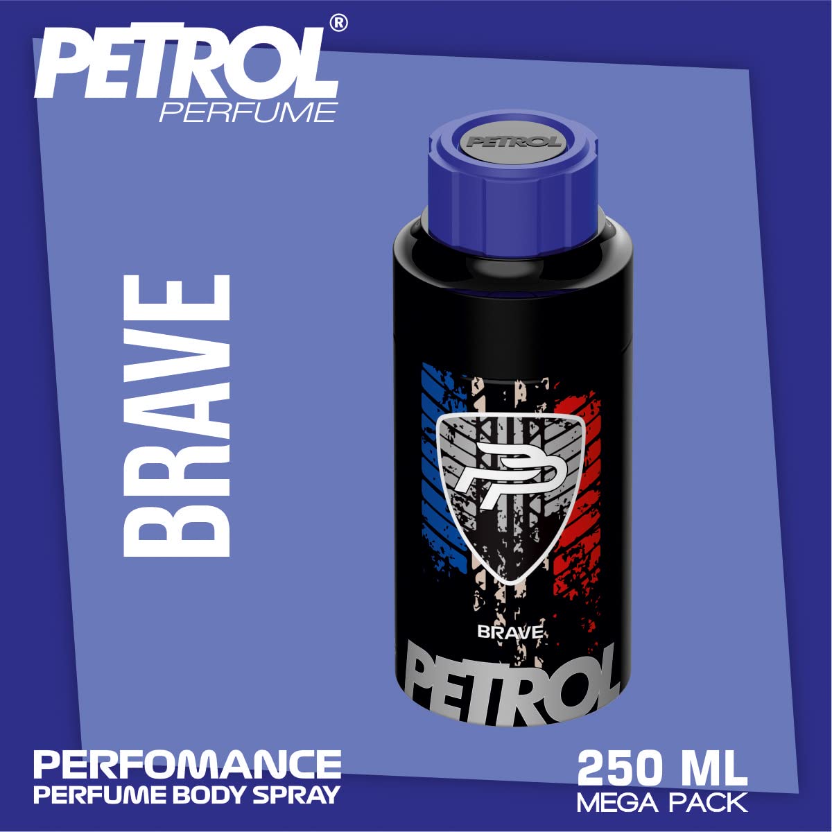 Brave Long-Lasting Men's Deodorant Body Spray - 250ml Fresh Petrol Perfume Fragrance | Gym, Work & Everyday Use