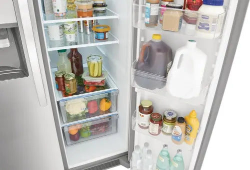 Frigidaire FRSS2623AS 25.6 Cu. Ft. Stainless Steel Side by Side Refrigerator - 36 Inch Standard Depth for Modern Kitchen & Open Floor Plan Homes