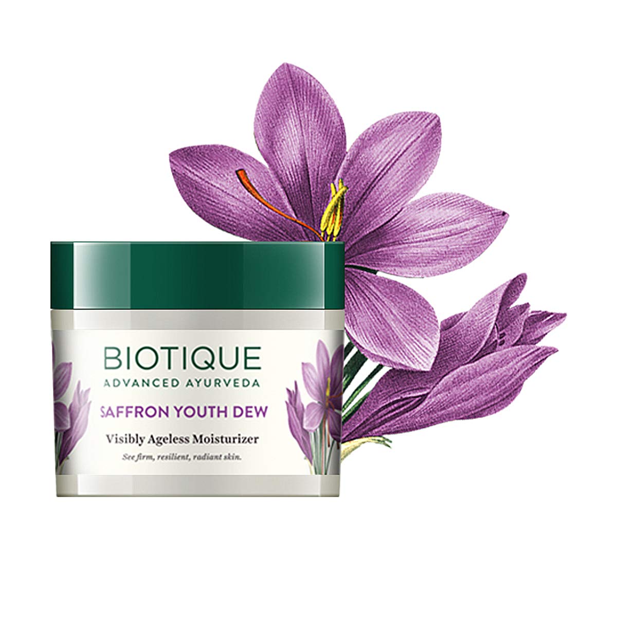 Biotique Bio Saffron Dew Youthful Nourishing Day Cream 50g & Bio Honey Gel Foaming Face Cleanser 120ml - For All Skin Types | Daily Skincare Routine for Hydration & Radiance
