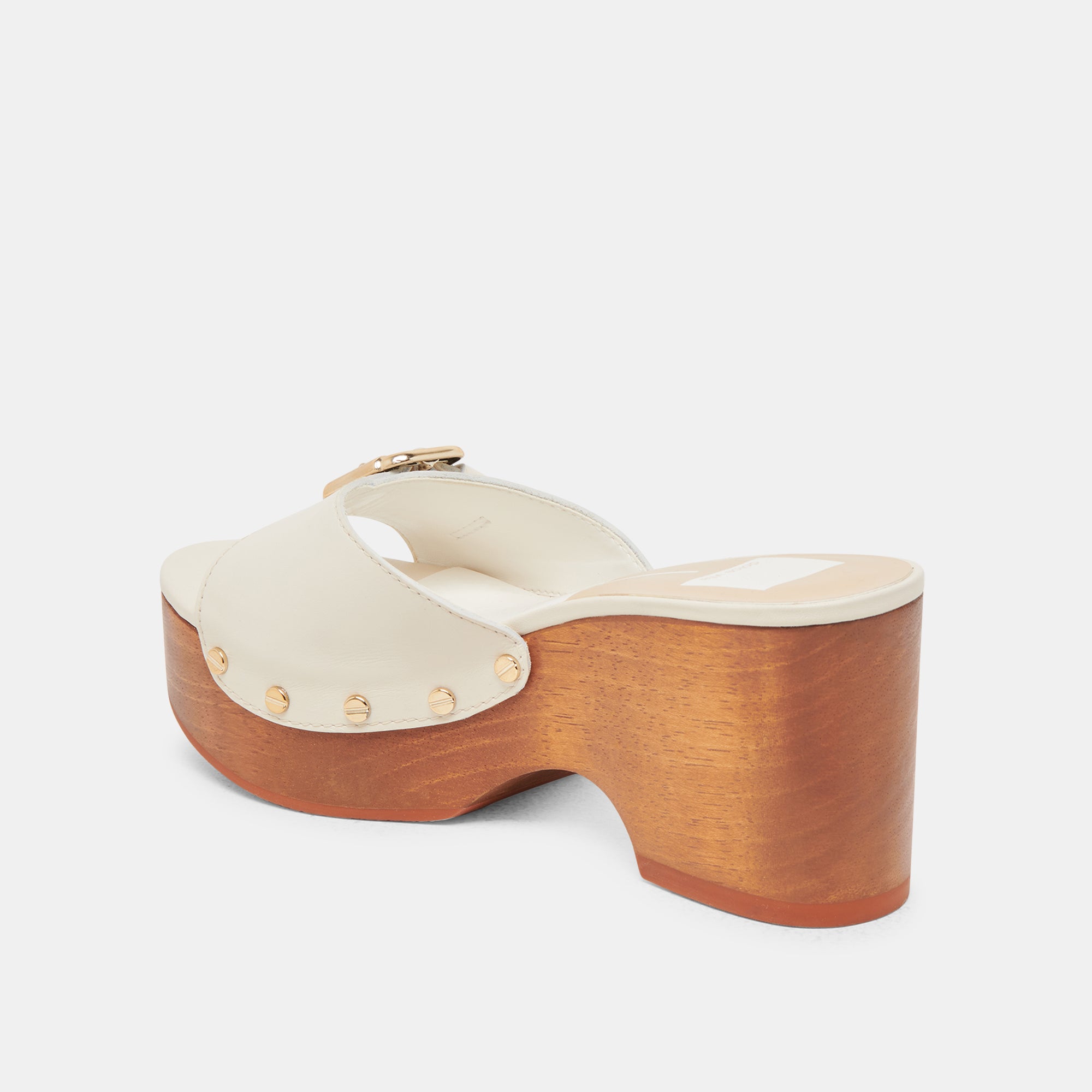 YALAH Women's Off-White Leather Heels - Comfortable High Heel Pumps for Work, Party & Special Occasions